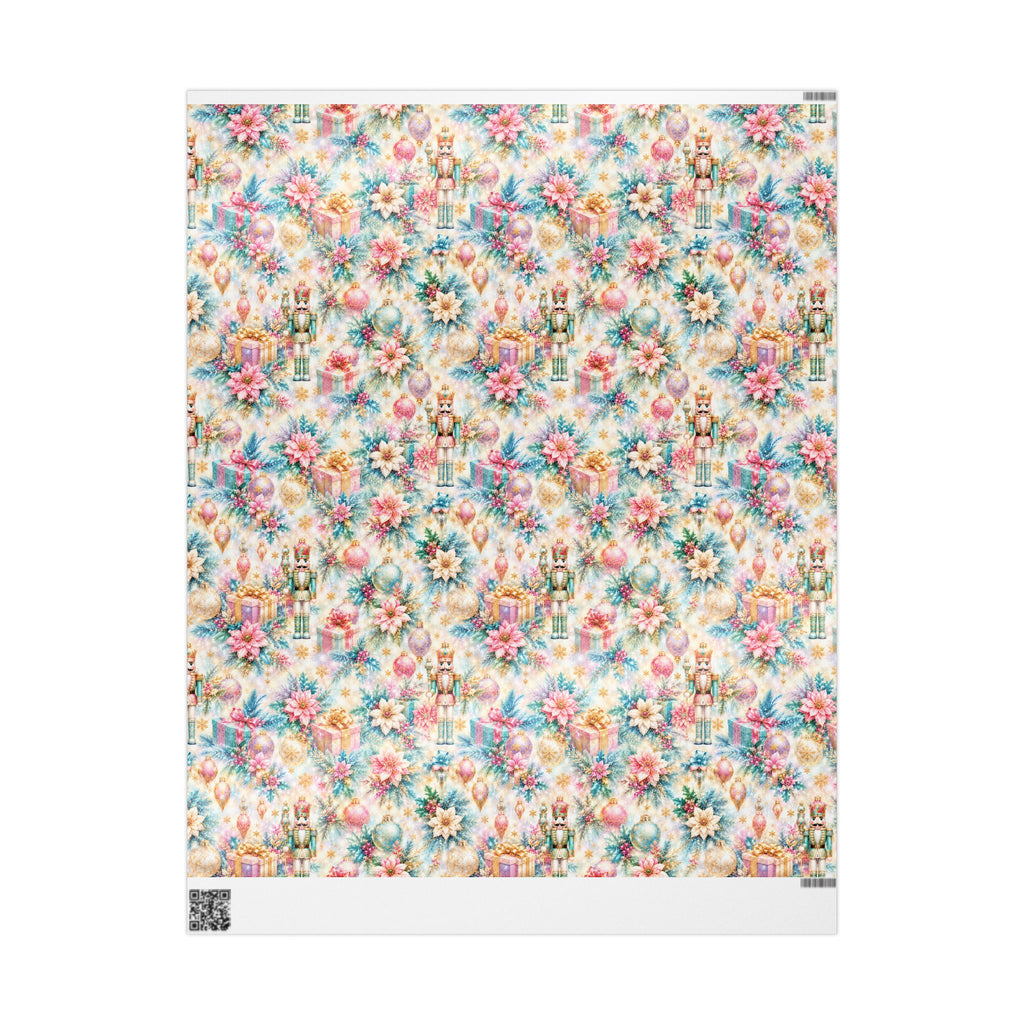 Luxury Nutcracker Christmas Wrapping Paper | Pastel Pink & Blue Holiday Gift Wrap | Elegant Winter Gift Wrap | Premium Christmas Paper