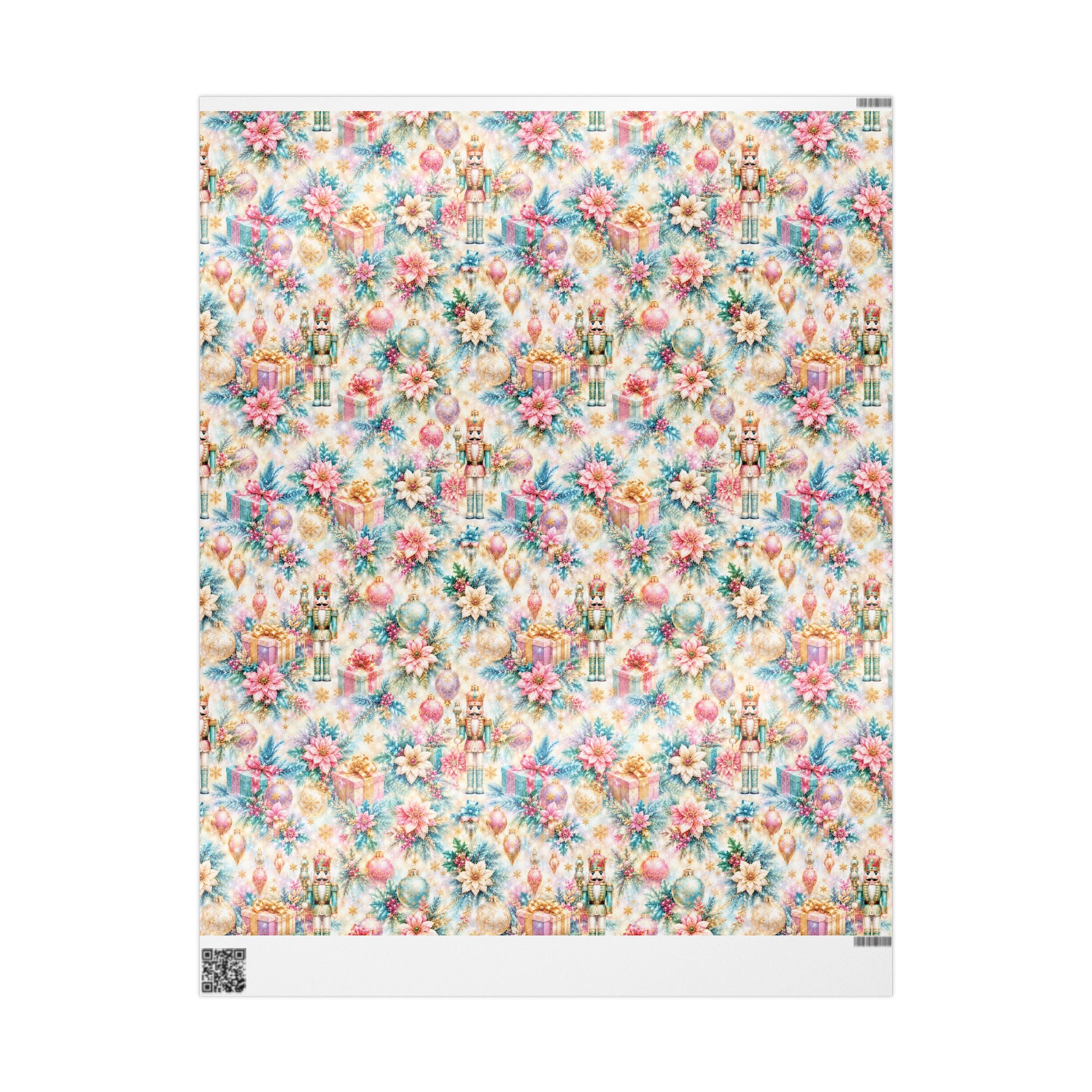 Luxury Nutcracker Christmas Wrapping Paper | Pastel Pink & Blue Holiday Gift Wrap | Elegant Winter Gift Wrap | Premium Christmas Paper