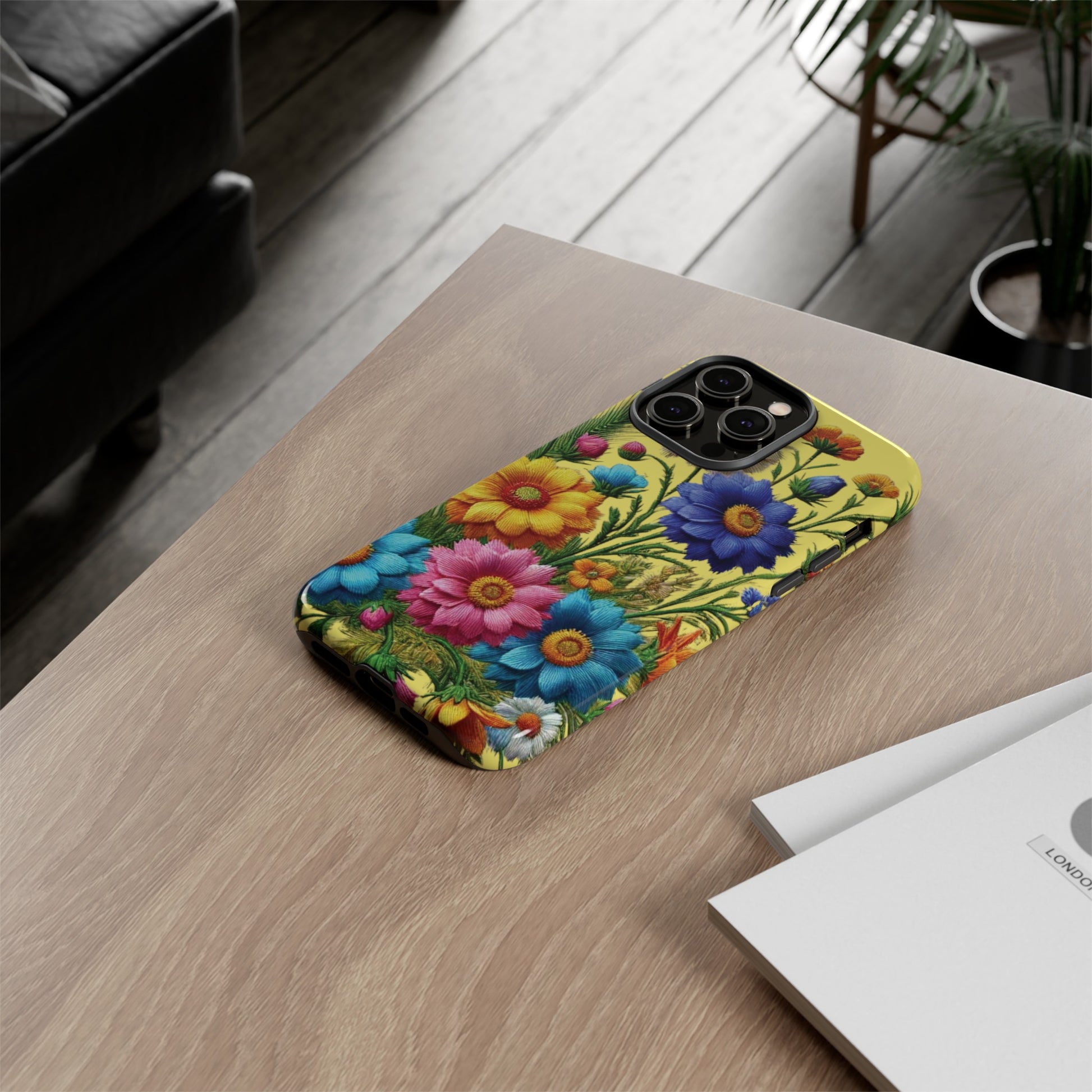 Phone Case Yellow Bright Floral Protective Phone Case Gift for Her Phone 15, Samsung iPhone Samsung  iPhone 15, Samsung iPhone Samsung Accessory Gift for Her