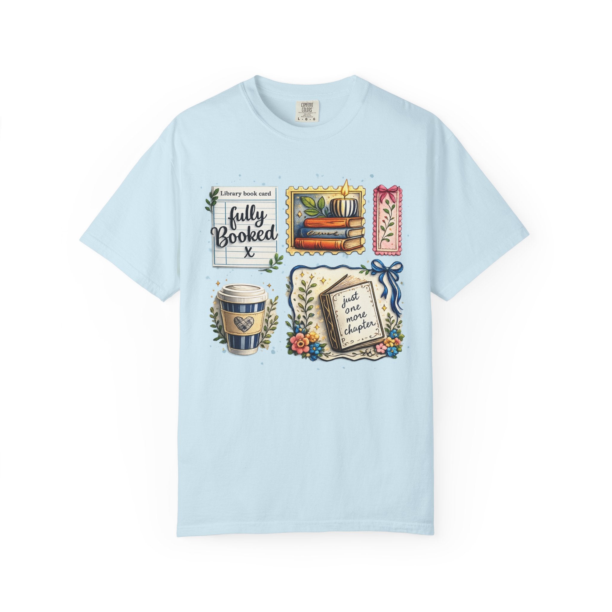 T-shirt Comfort Colors "Just One More Chapter & Coffee" – Confortable pour les amoureux des livres