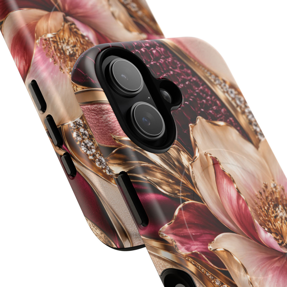 Magnetic Tough Phone Case — Vintage Rose Floral Armor