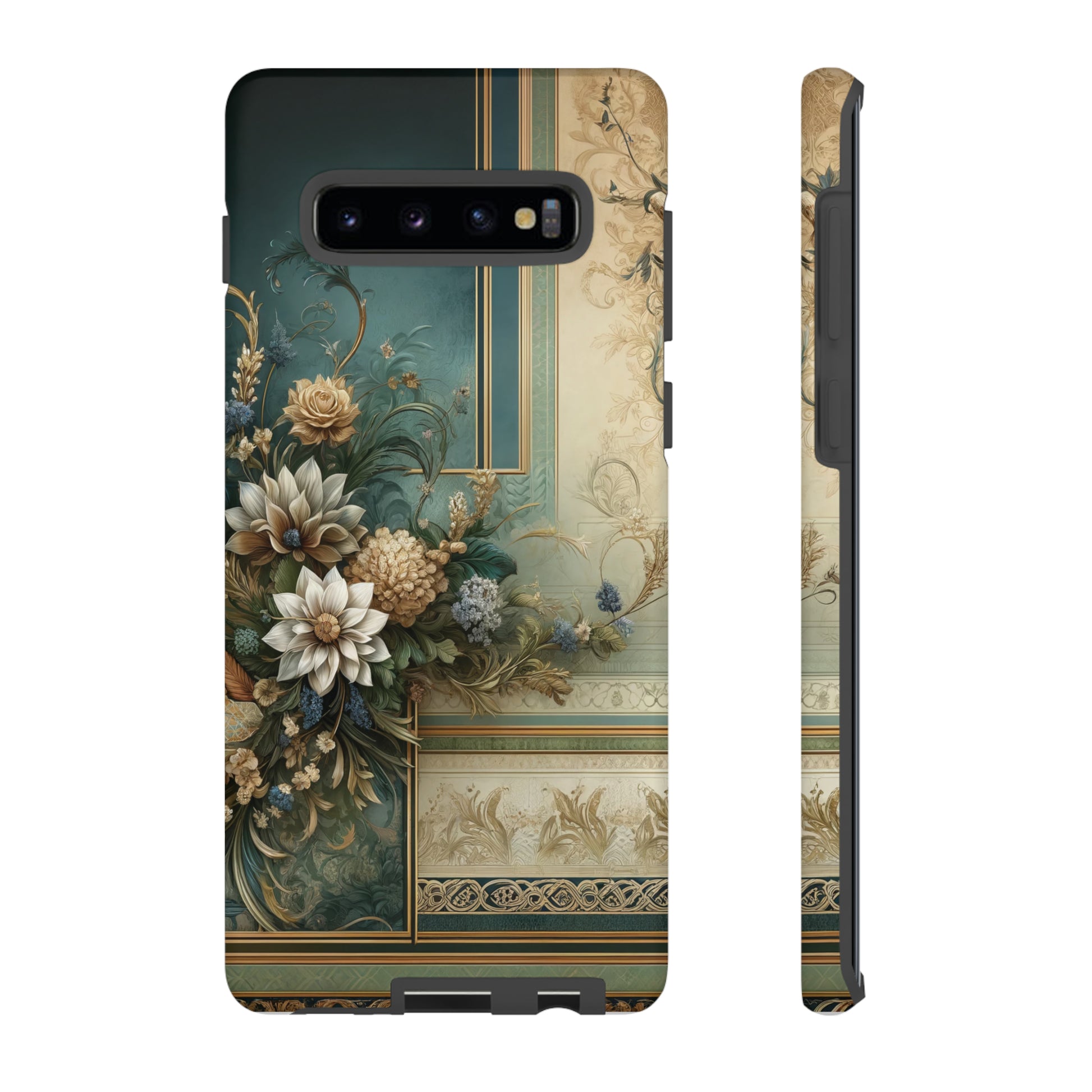 Victorian Floral Boho Luxury Phone Tough Case Floral Elegant Durable Stylish for Modern Devices iPhone 15, Samsung iPhone Samsung Accessory Gift for Her.
