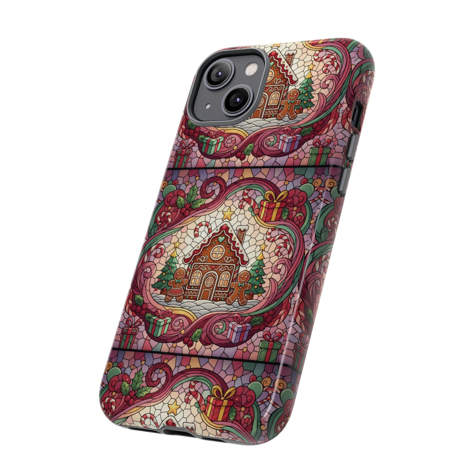 iPhone Case 17, 16  Gingerbread Stained Glass Tough Case Samsung perfect phone case