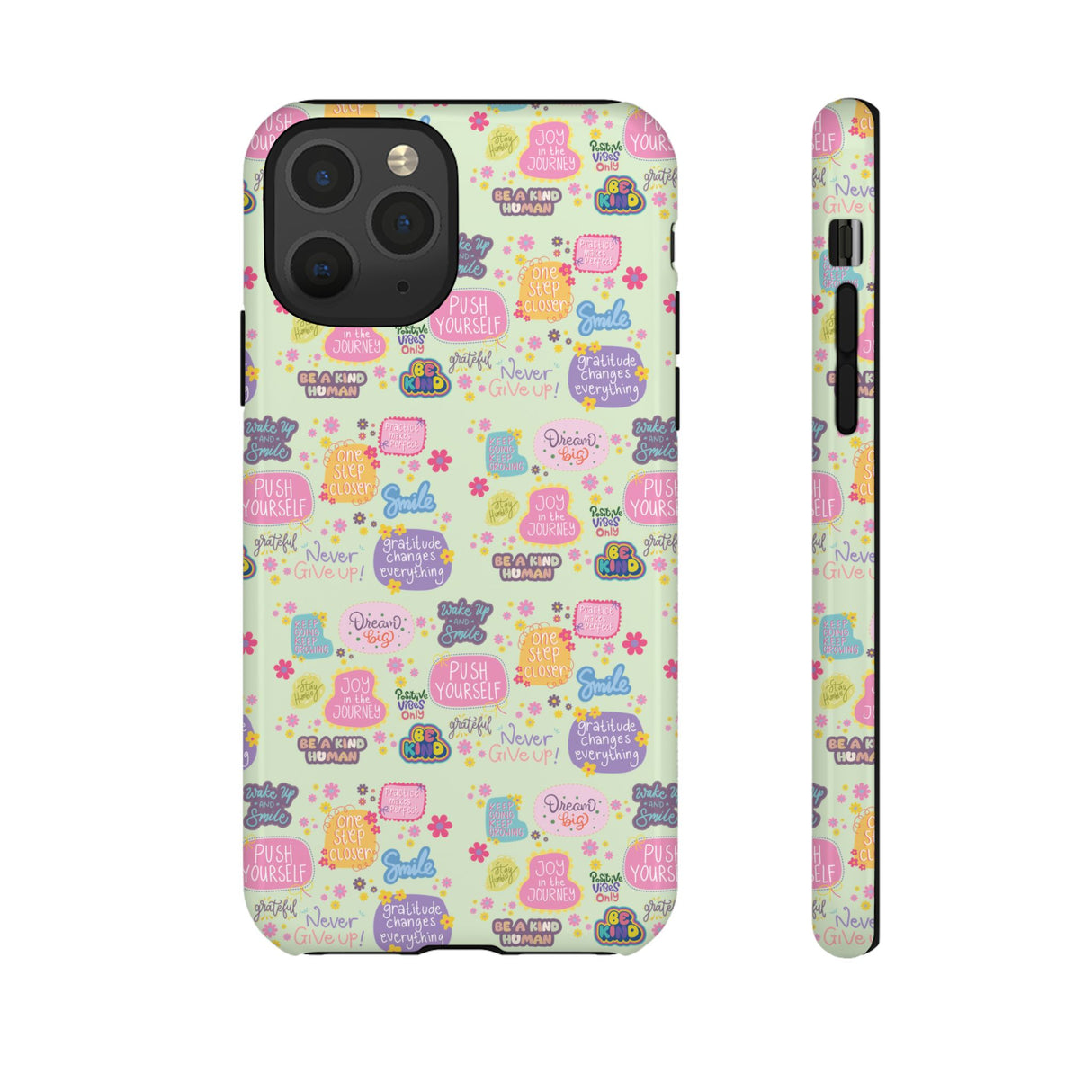 Good Vibes Only Protective Phone Case  Shockproof Slim Aesthetic Motivational Quote Cover, Positive Affirmation Gift for Mom, Teens & Besties | iPhone & Galaxy