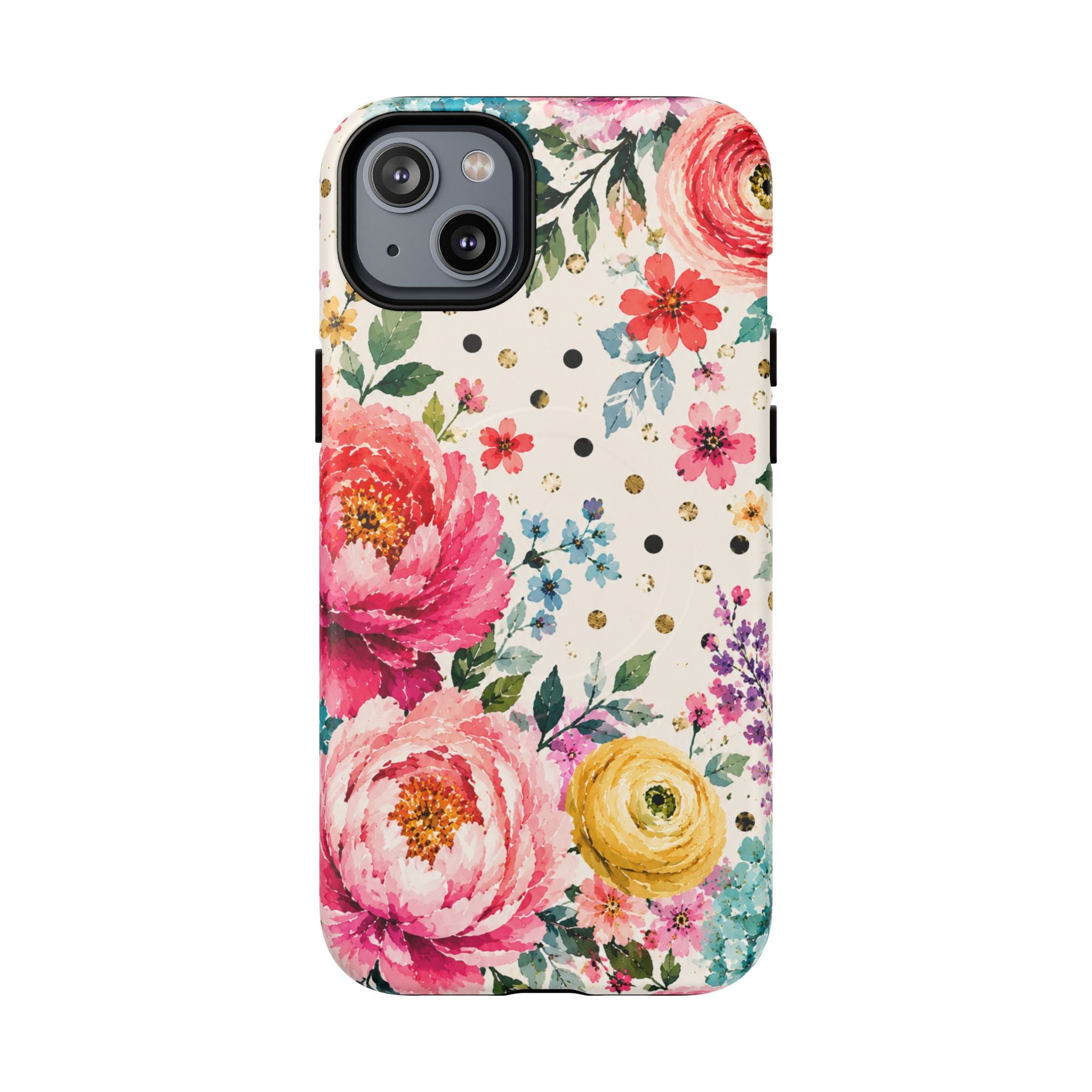 Watercolor Floral Peonies phone case | magnetic slim protective case