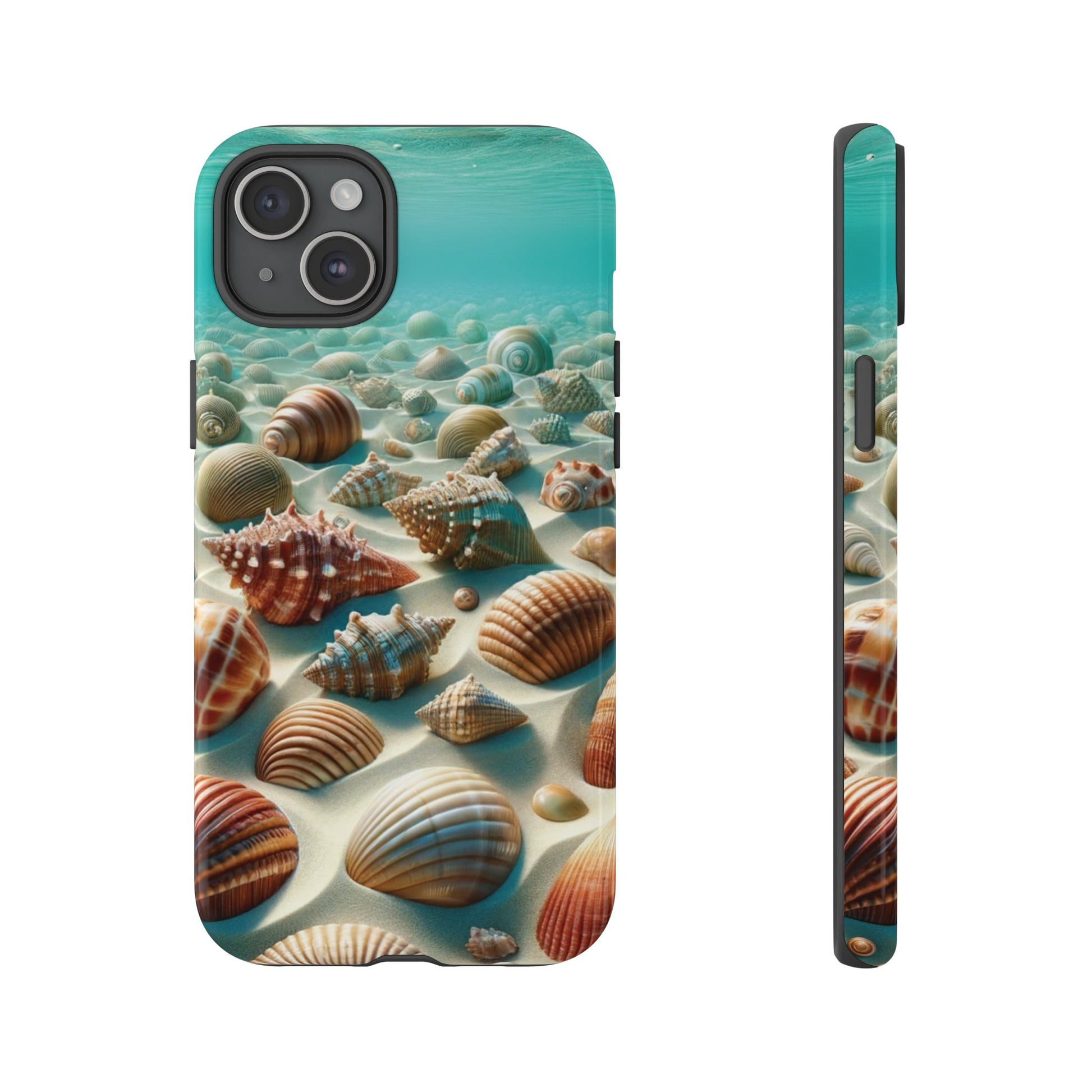 Plush Ocean Bliss Turquoise Seashell Ocean Beach View Protective Phone Case Gift for Her Phone 15, Samsung iPhone Samsung Gift for Her Case iPhone 15, Samsung iPhone Samsung Accessory Gift for Her.