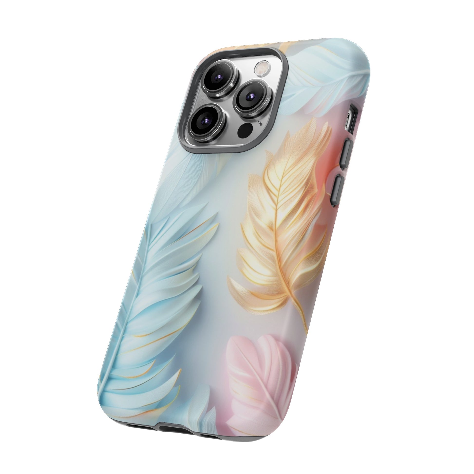 Pastel Feathers Protective Phone Case Gift for Her Phone 15, Samsung iPhone Samsung Gift for Her Case iPhone 15, Samsung iPhone Samsung Accessory Gift for Her
