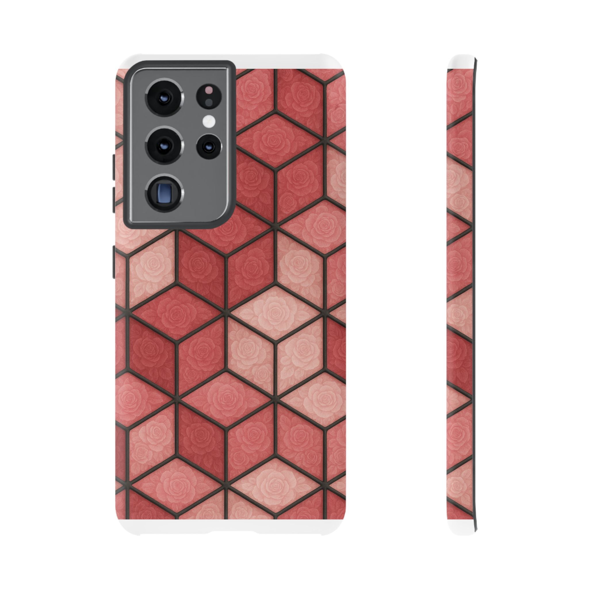 Geometric Stained Glass Illusion Phone Case Colorful Abstract Art, Aesthetic Protective Cover for iPhone, Samsung & Google, Unique Gift Idea Mom