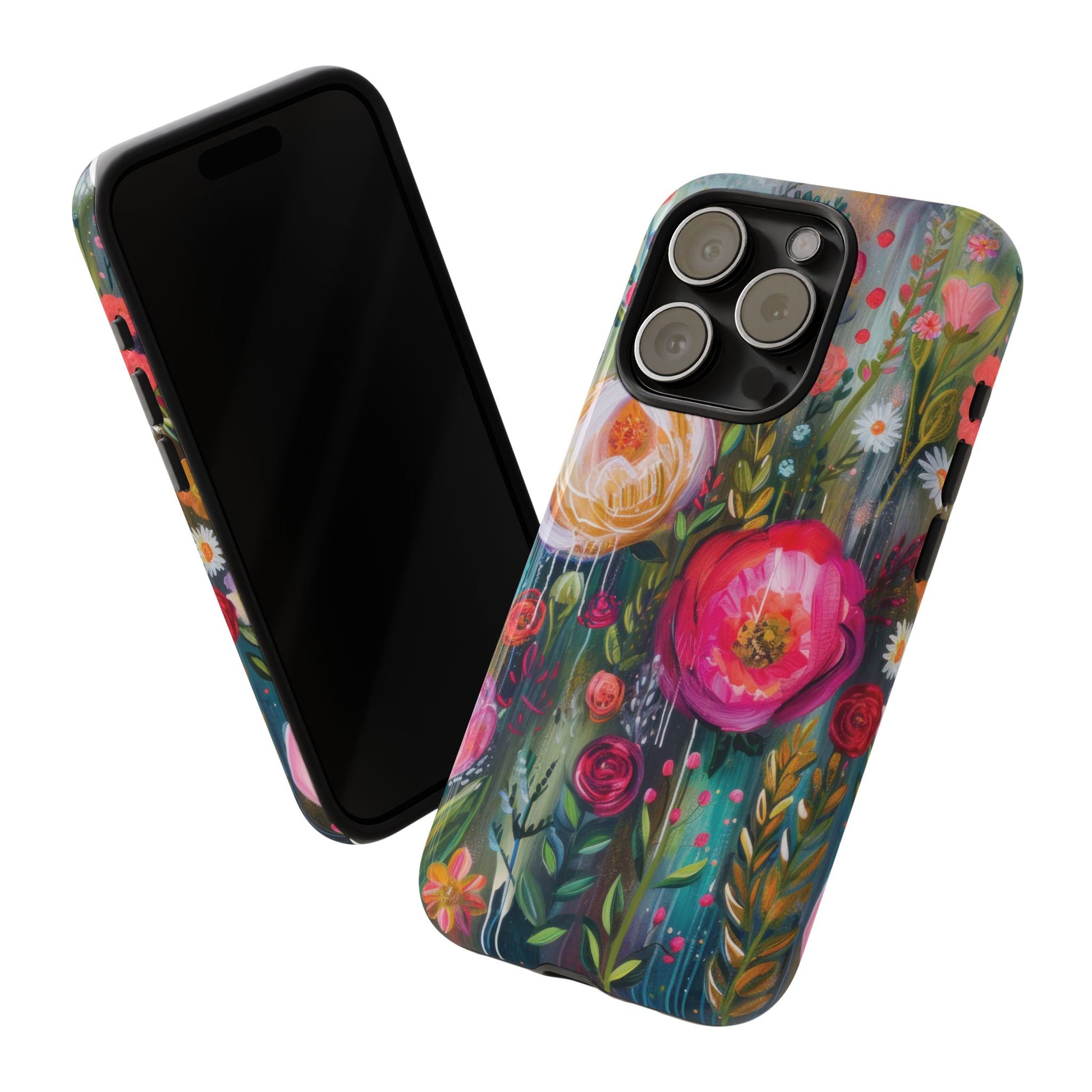 Watercolor Boho Floral Phone Case for iPhone 16 15 14 13 12  21 23 Samsung, and Pixel | Stylish Protective Cover Gift for Her Perfect for Floral Lover