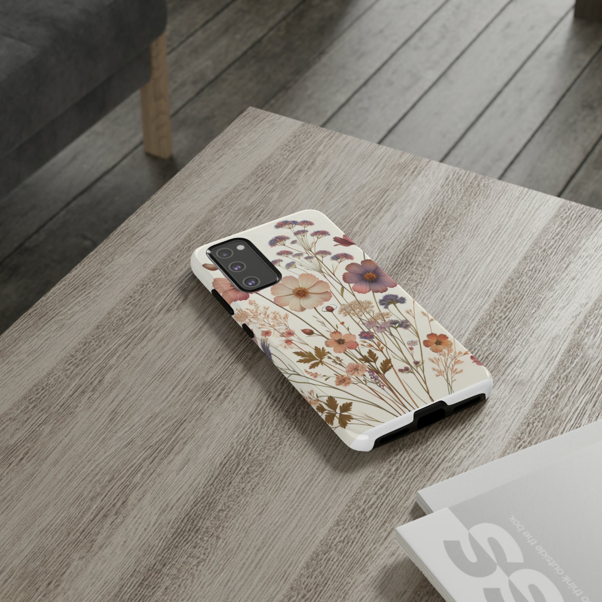 Wildflower Boho Luxury Phone Tough Case Floral Elegant Durable Stylish for Modern Devices iPhone 15, Samsung iPhone Samsung Accessory Gift for Her.