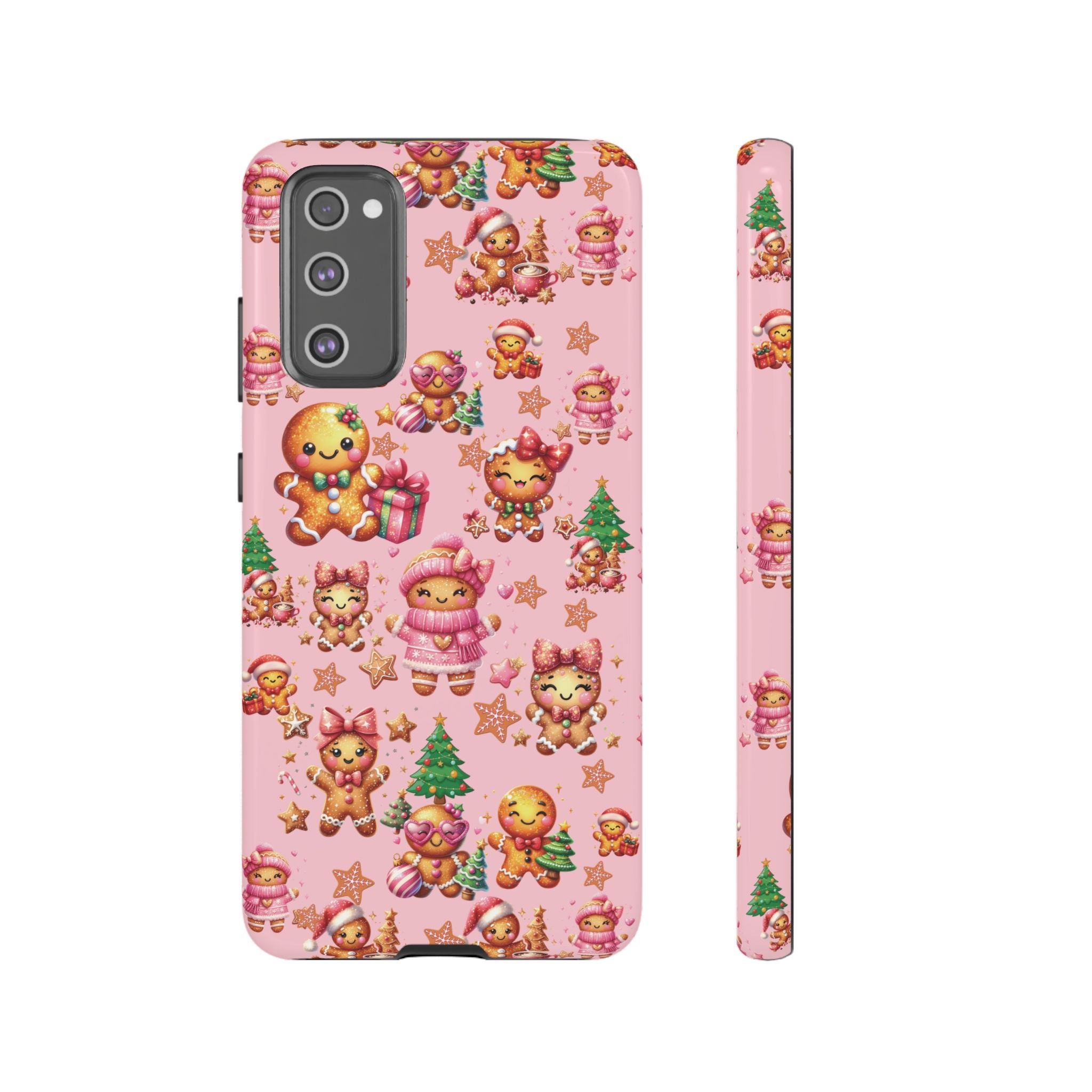 Adorable Pink Gingerbread Girl Phone Case Girly Holiday Vibes, Sweet Christmas Aesthetic, Cute & Festive Gift Idea for Her, Fun Protective Cover