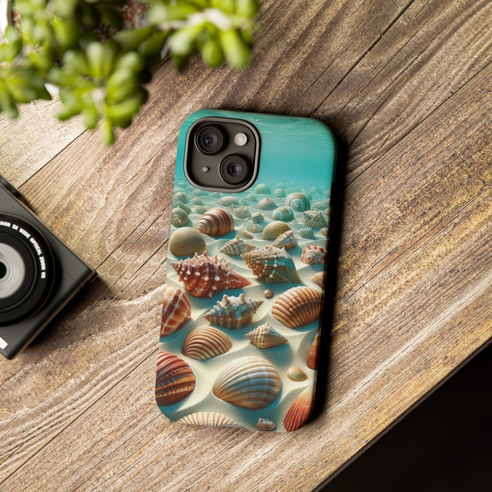 Plush Ocean Bliss Turquoise Seashell Ocean Beach View Protective Phone Case Gift for Her Phone 15, Samsung iPhone Samsung Gift for Her Case iPhone 15, Samsung iPhone Samsung Accessory Gift for Her.