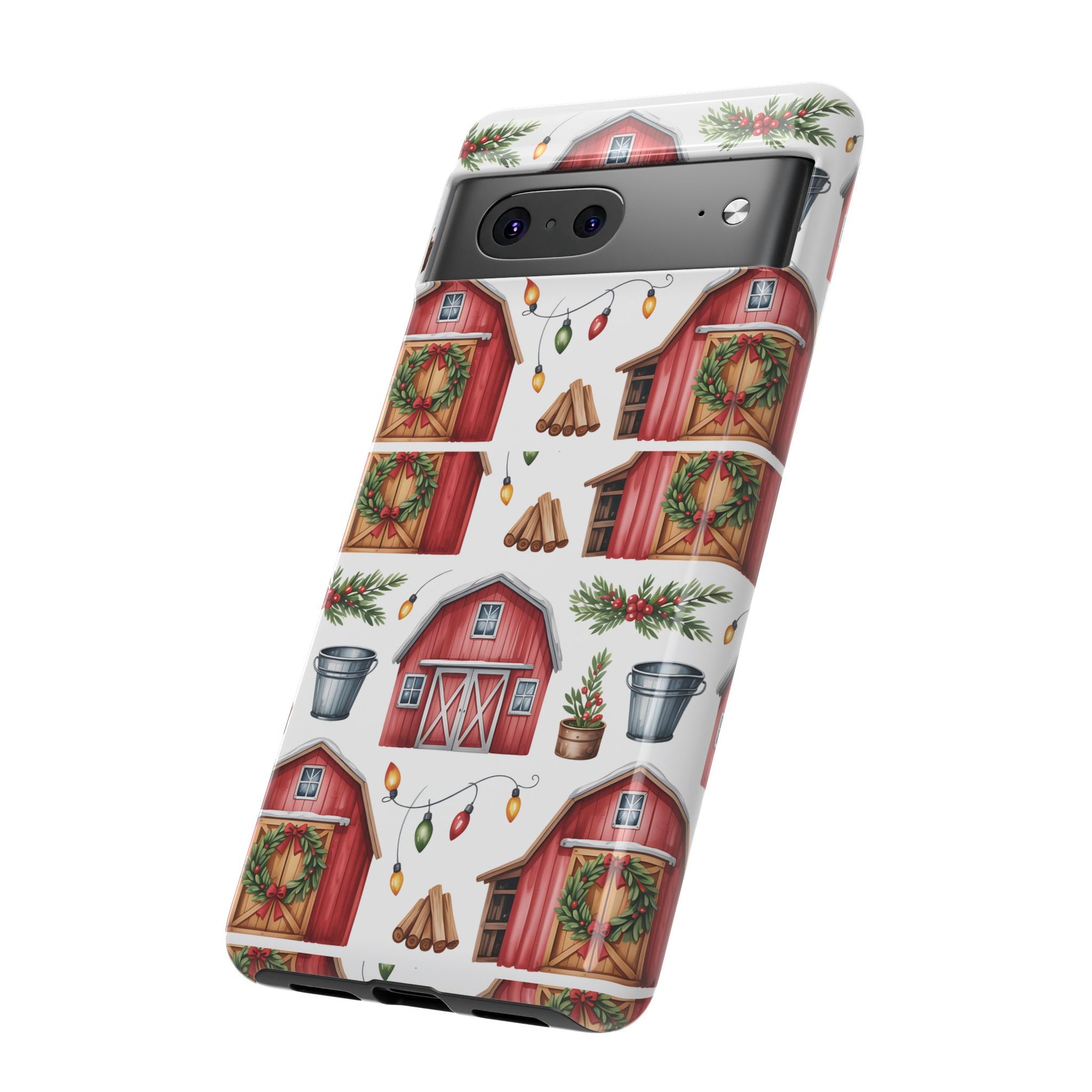 Farmhouse Christmas Design Phone Case - Stylish, Protective Cover for All Models Gift for Mom Accessory Gift for Her