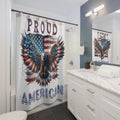 Patriotic American Flag and Eagle Shower Curtain Elevate Your Bathroom Decor with Stunning USA Symbol! Perfect for Proud Americans Durable, High-Quality Fabric Gift for Dad - MRSBYVALLE