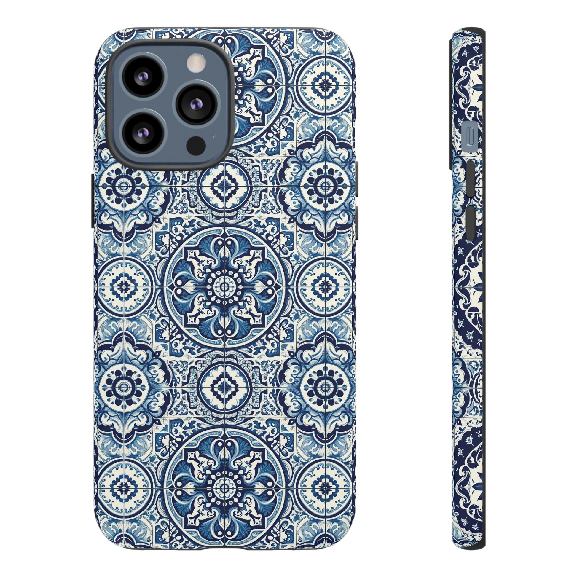 Azulejo Tile Phone Case Elegant Mediterranean Blue Porcelain Design iPhone 17, 16, 15, Samsung iPhone Samsung Accessory Gift for Her