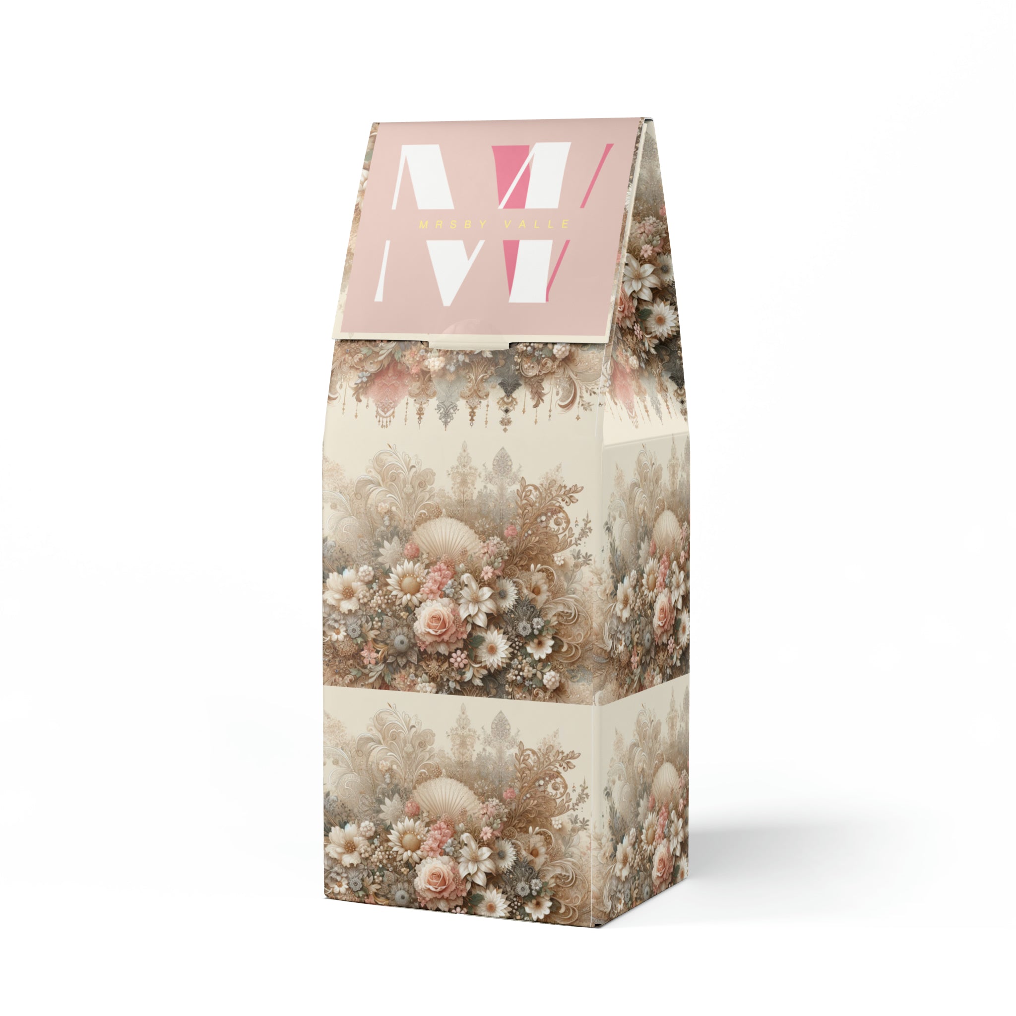 Elegant Vintage Lace Coffee Floral Symphony Serene Modern Cascades Blend Medium-Dark Roast Coffee Fun Design | Rich Aroma Smooth Taste for the Adventurous Spirit Climbing.