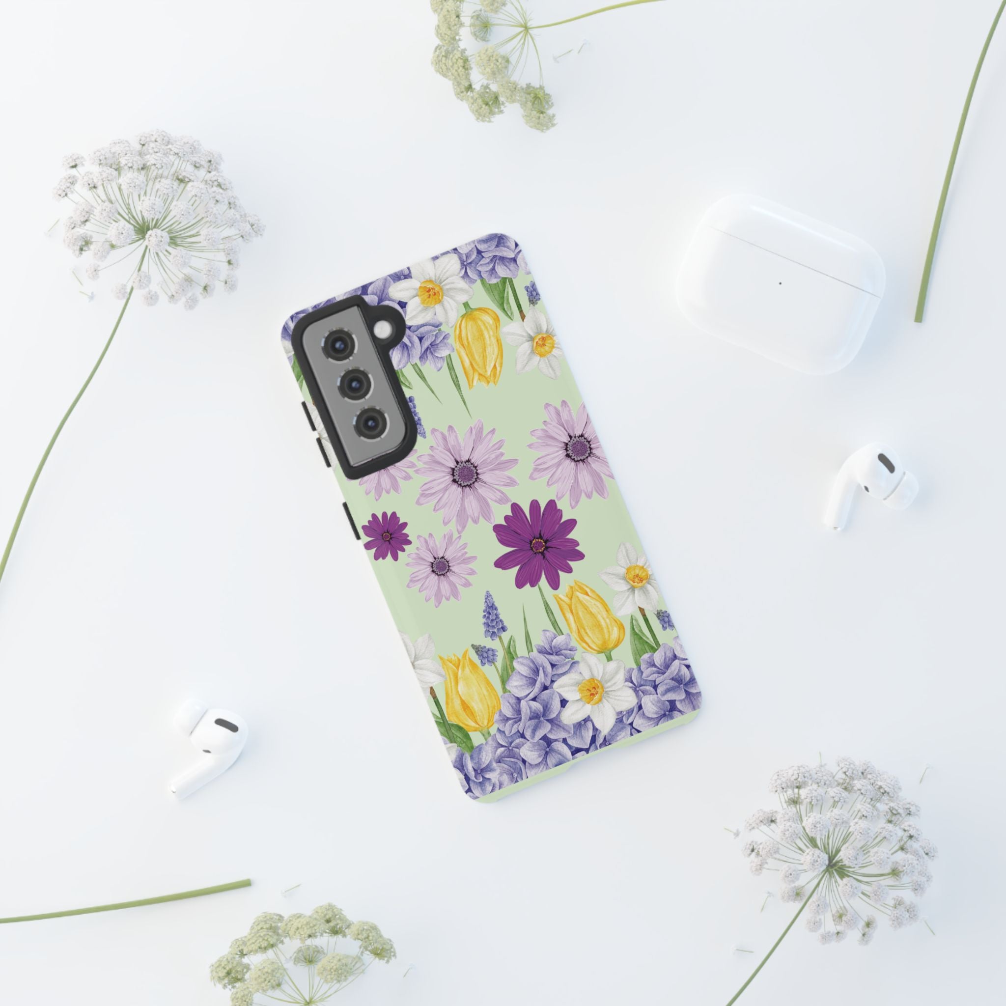 Lavender Yellow Flower Phone Case – Stylish Protective Cover for iPhone & Samsung, Botanical Design, Perfect Gift for Spring & Everyday Elegance