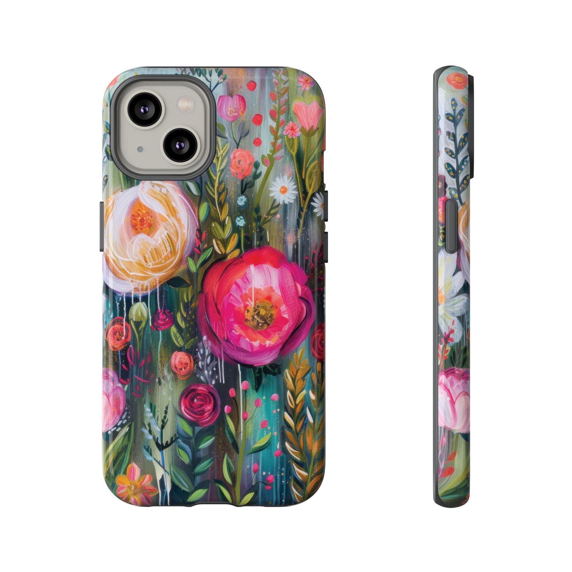 Watercolor Boho Floral Phone Case for iPhone 16 15 14 13 12  21 23 Samsung, and Pixel | Stylish Protective Cover Gift for Her Perfect for Floral Lover