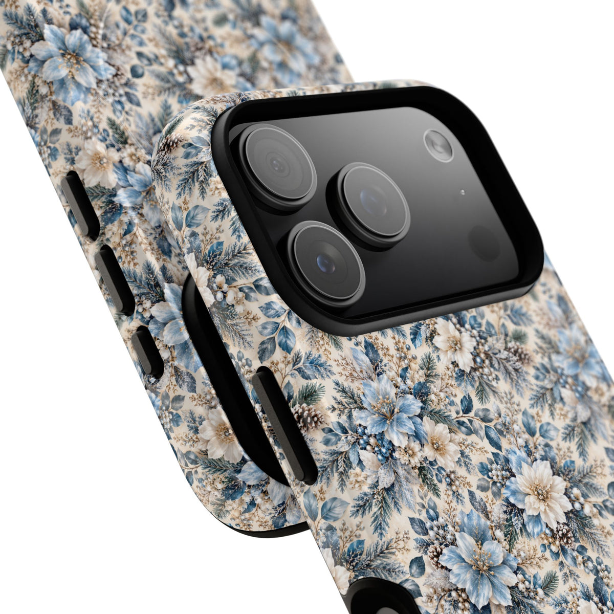 Icy Blue Floral MagSafe Tough Phone Case
