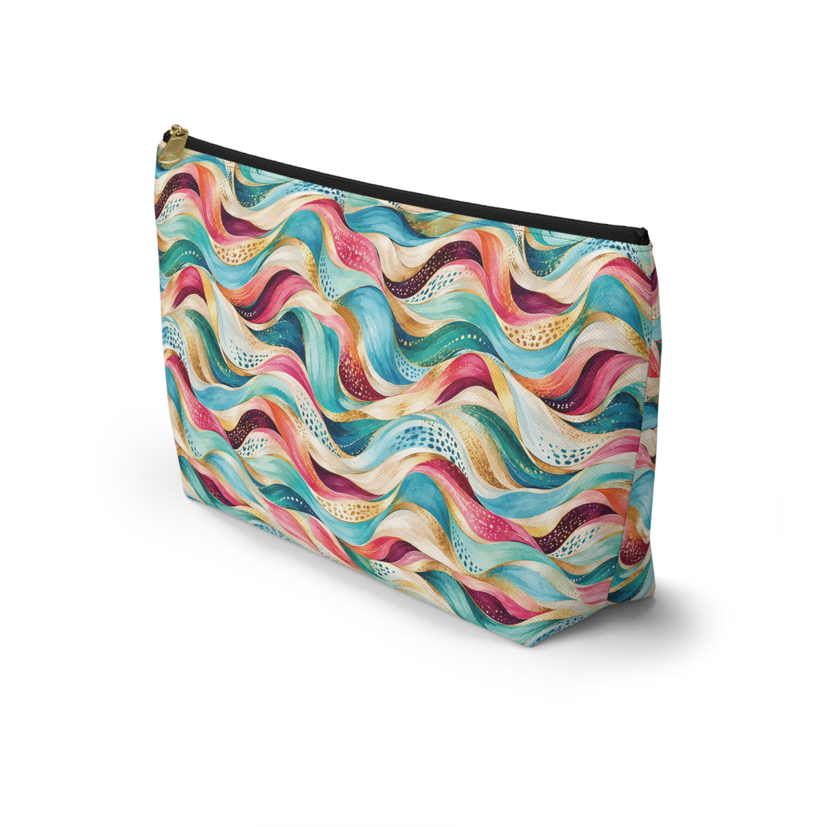 Wavy Rainbow Accessory Pouch – T-Bottom Cosmetic & Travel Organizer