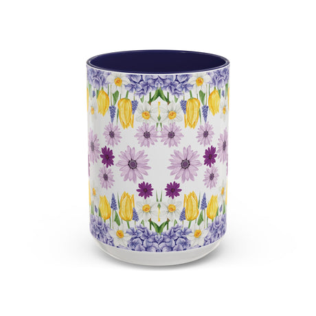 Botanical Floral Mug  Lavender & Yellow Flowers, Ceramic 11oz & 15oz Cup, Ideal Gift for Coffee Lovers, Mother's Day, or Cozy Spring Mornings