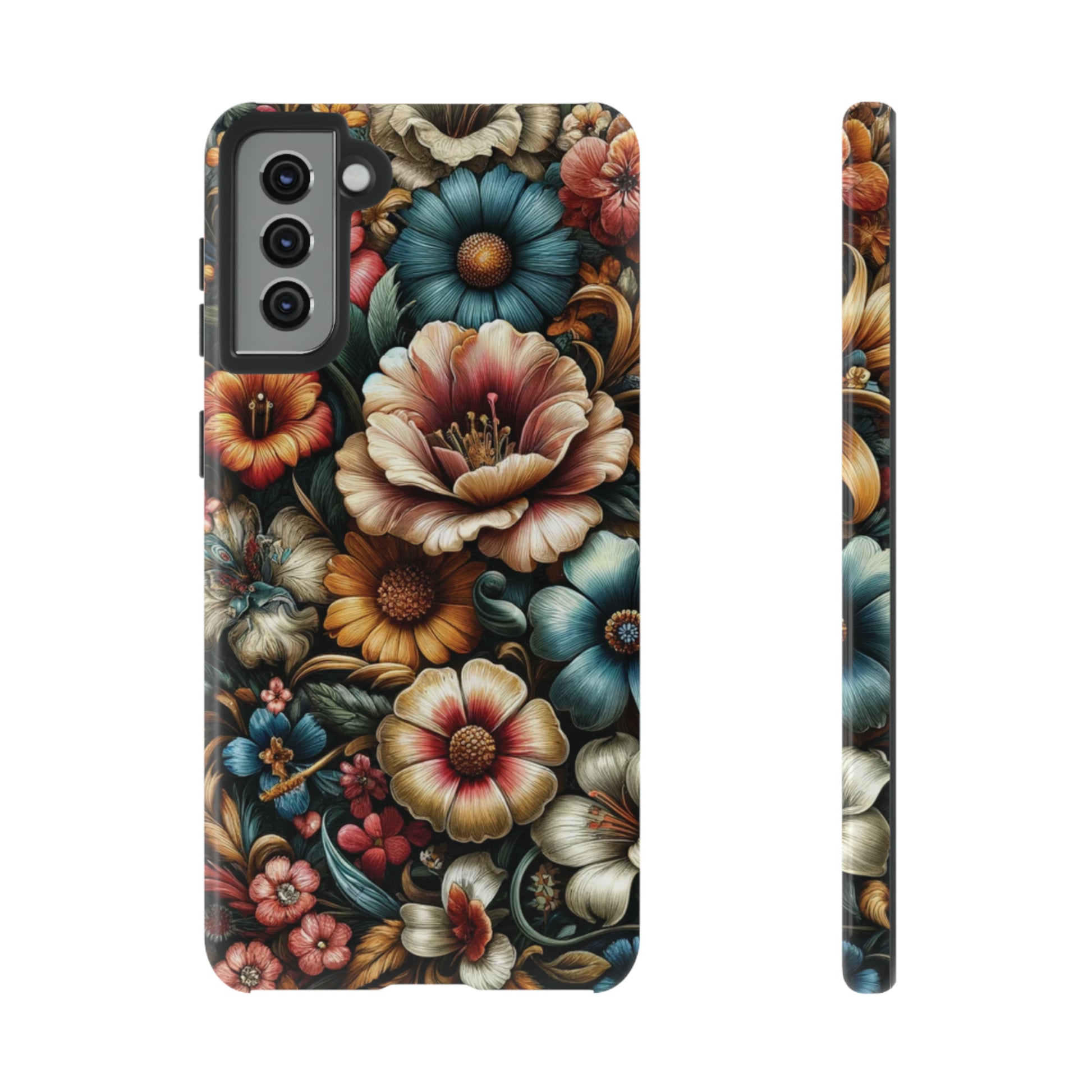 Pastel Floral Design Luxury Phone Tough Case Floral Elegant Durable Stylish for Modern Devices iPhone 15, Samsung iPhone Samsung Accessory Gift for Her.