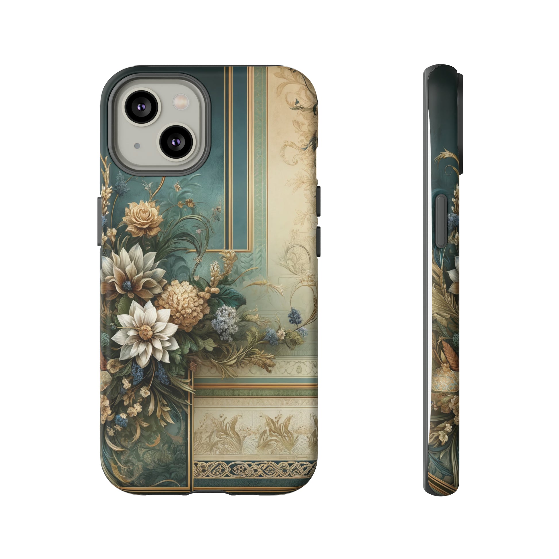 Victorian Floral Boho Luxury Phone Tough Case Floral Elegant Durable Stylish for Modern Devices iPhone 15, Samsung iPhone Samsung Accessory Gift for Her.