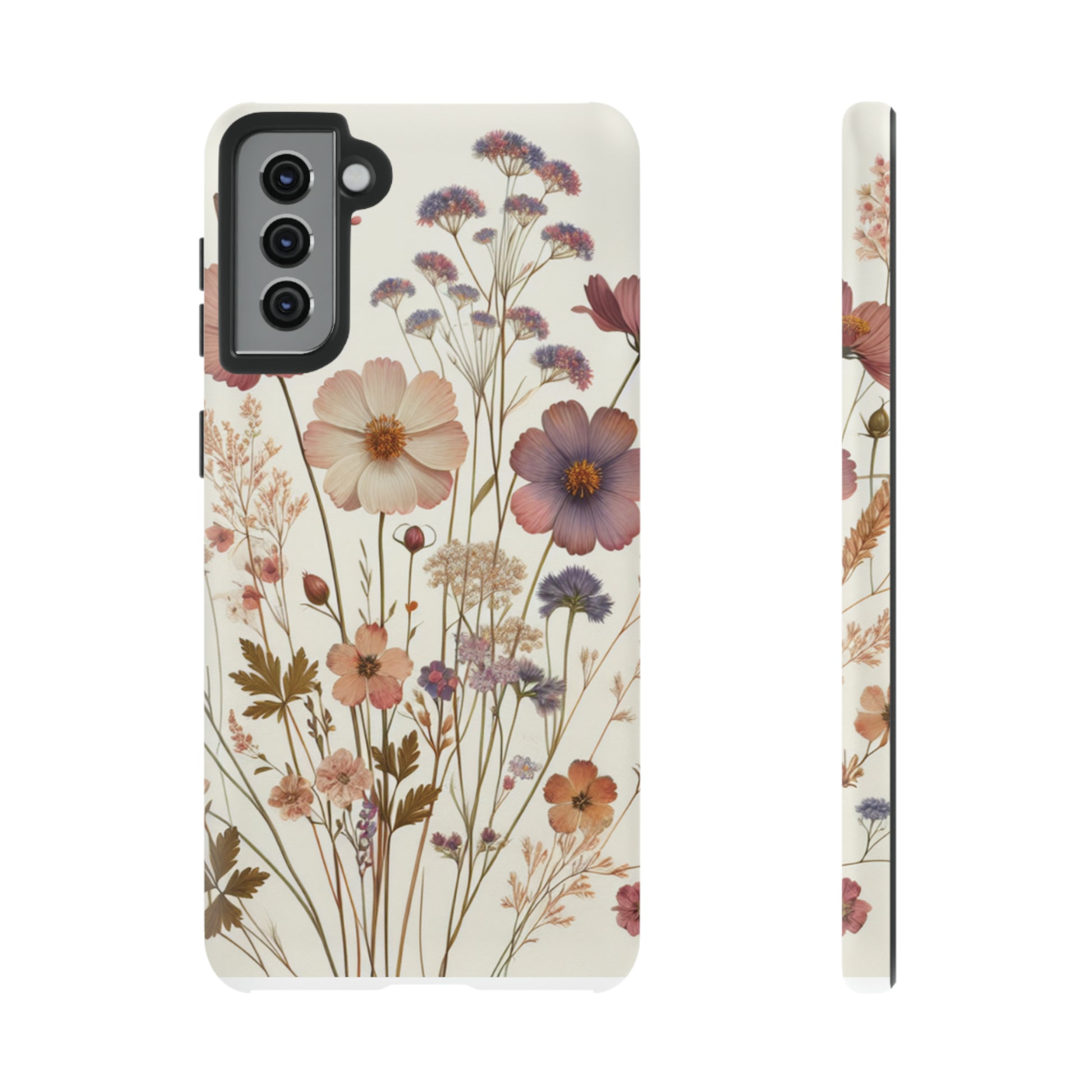 Wildflower Boho Luxury Phone Tough Case Floral Elegant Durable Stylish for Modern Devices iPhone 15, Samsung iPhone Samsung Accessory Gift for Her.