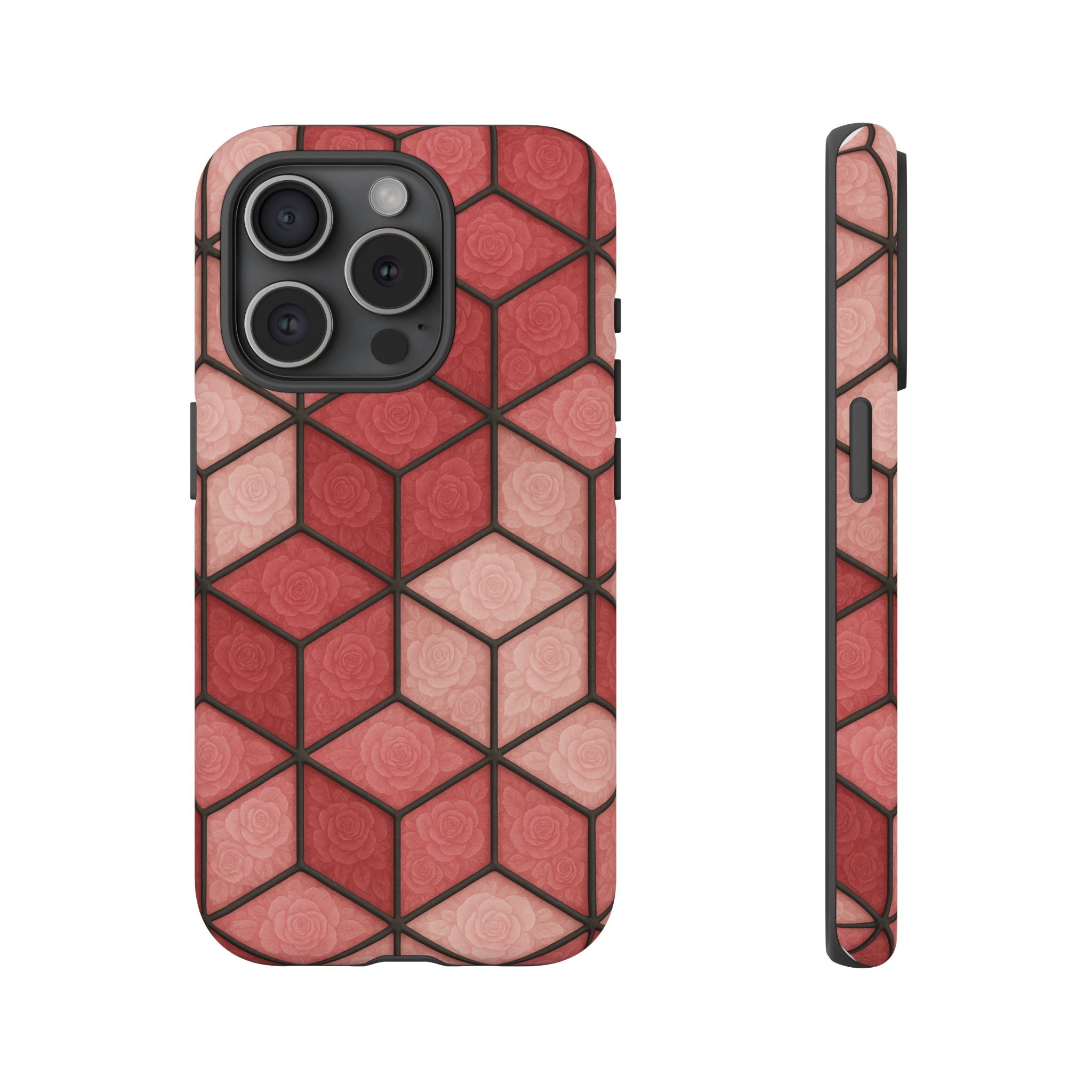 Geometric Stained Glass Illusion Phone Case Colorful Abstract Art, Aesthetic Protective Cover for iPhone, Samsung & Google, Unique Gift Idea Mom