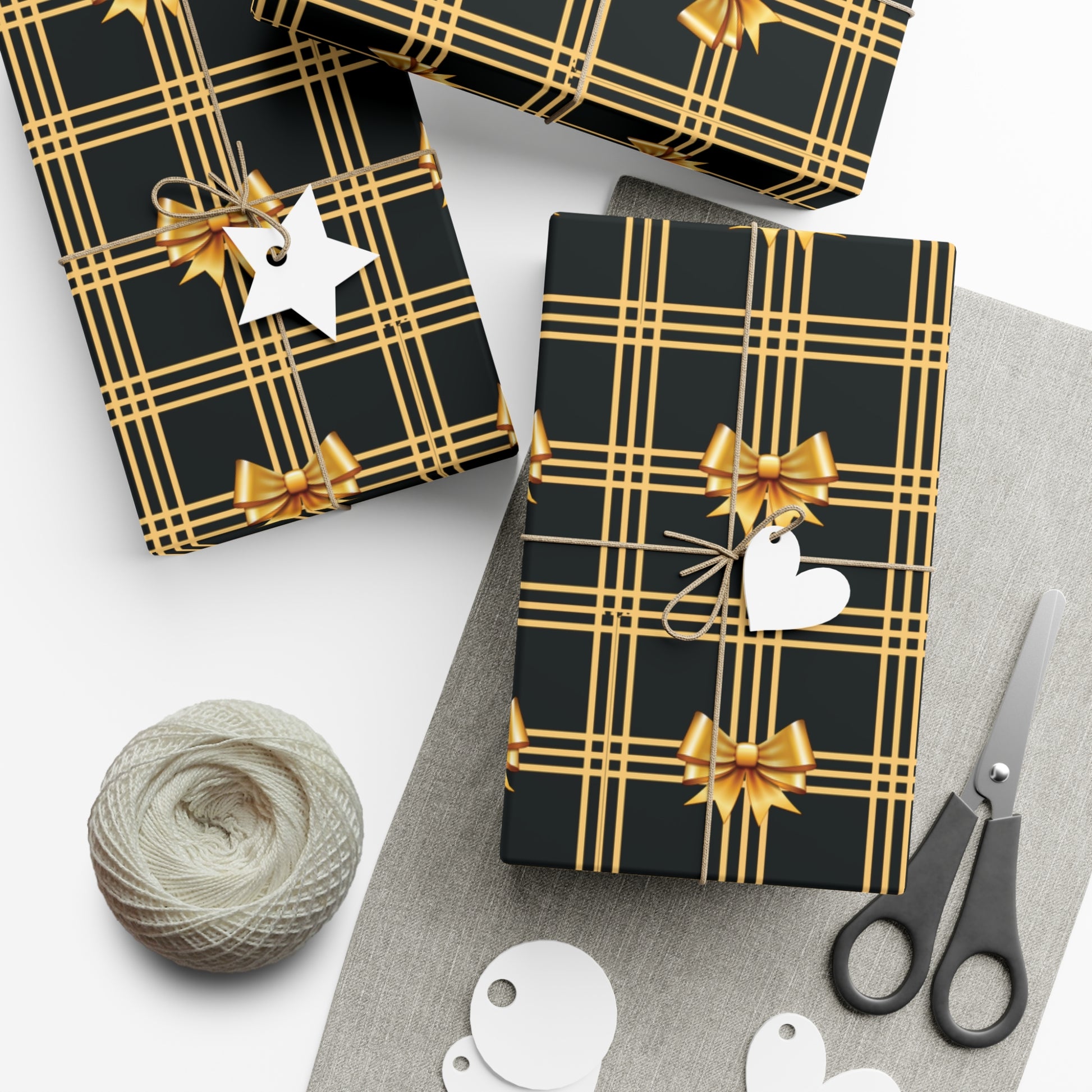 Black and Gold Bows Wrapping Paper Luxury Lover's Wrapping Paper Collection Festive Perfect for Wedding Holiday Decor – Premium Quality - MRSBYVALLE