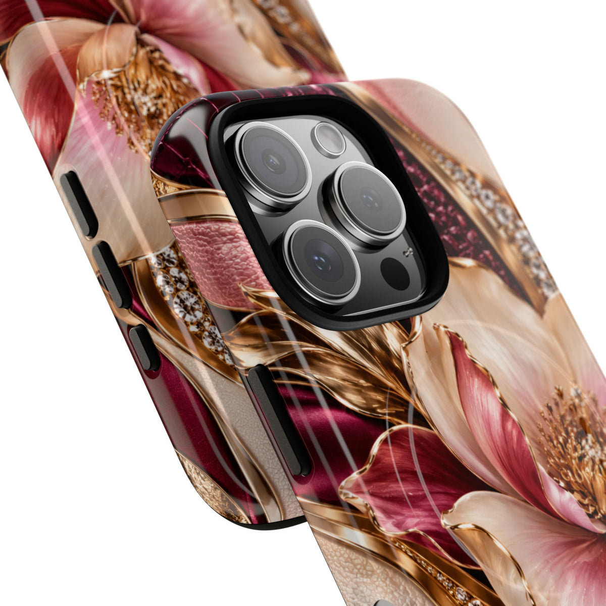 Magnetic Tough Phone Case — Vintage Rose Floral Armor