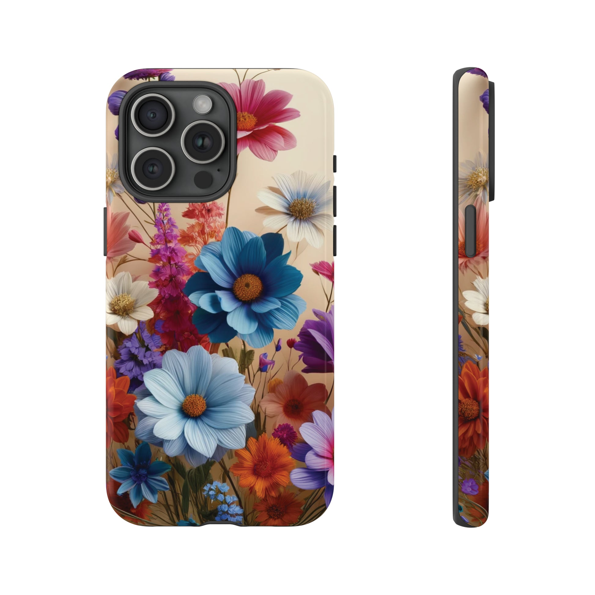 Best Phone Case Floral 3D Illusion Luxury Tough Case Floral Elegant Durable Stylish for Modern Devices iPhone 15, Samsung iPhone Samsung Accessory Gift for Her.