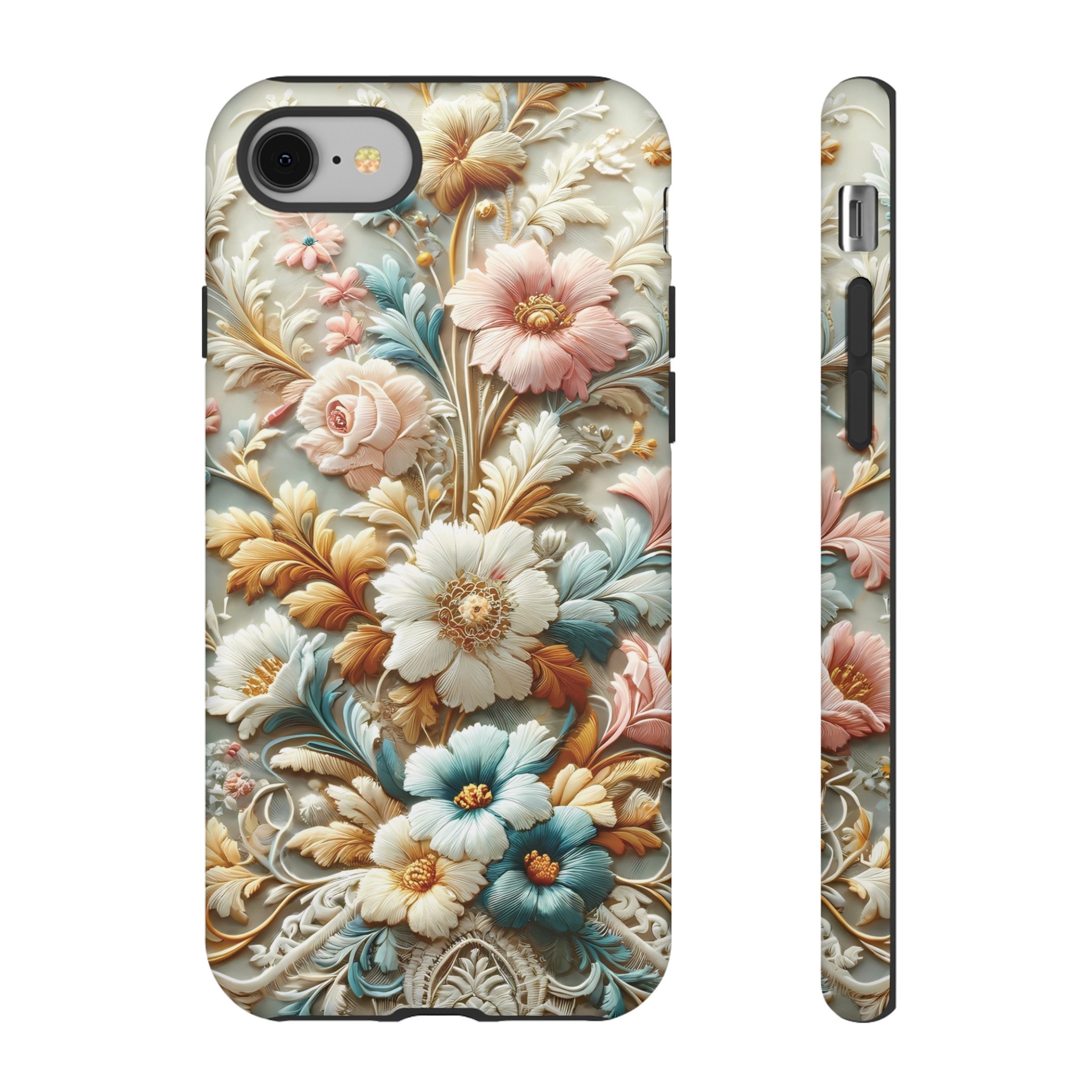 3D Elegant Faux Flowers Phone Case Stylish & Durable for iPhone Samsung Gift iPhone 15, 14, 13 Samsung Pixel Gift for Mom Accessory Gift for Her