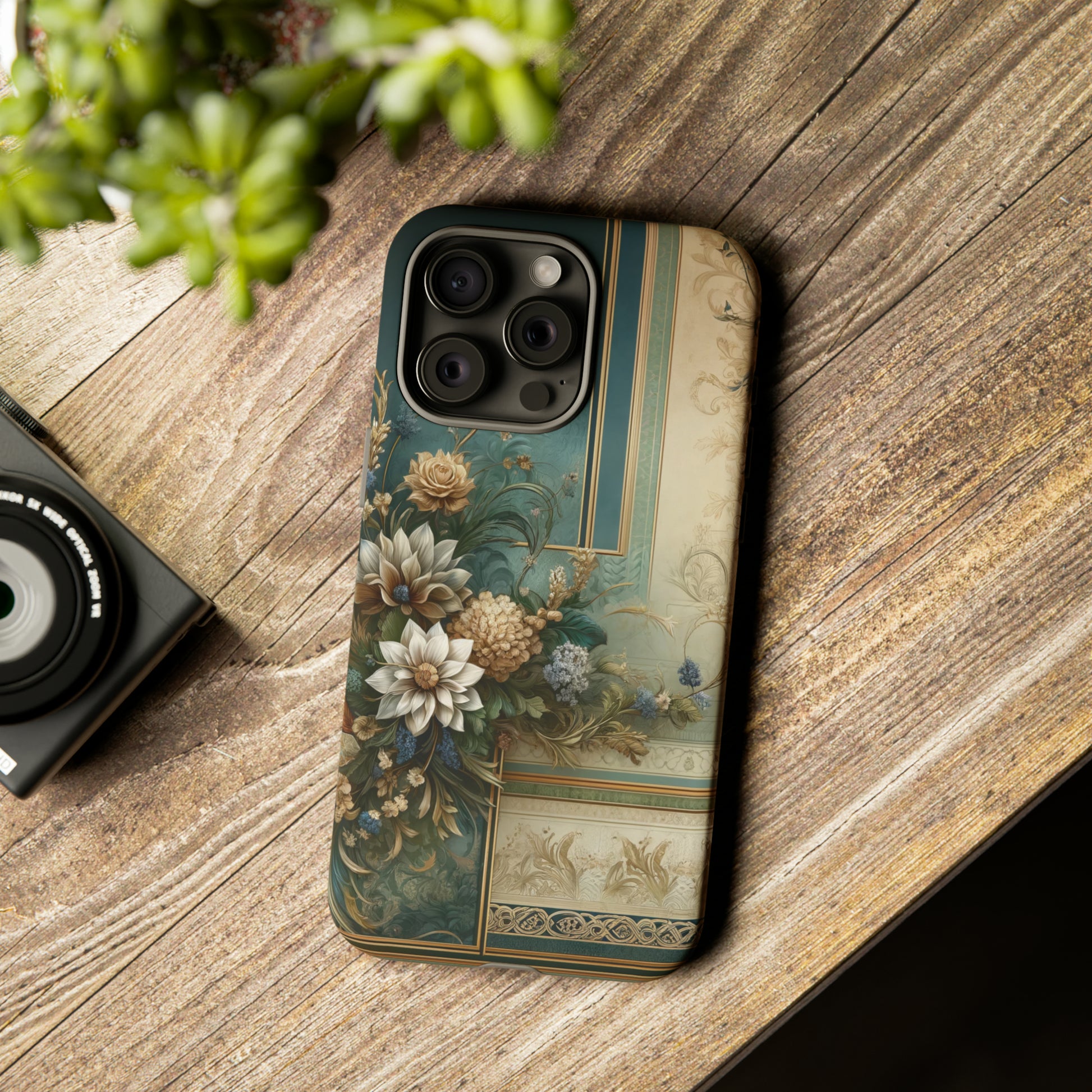 Victorian Floral Boho Luxury Phone Tough Case Floral Elegant Durable Stylish for Modern Devices iPhone 15, Samsung iPhone Samsung Accessory Gift for Her.