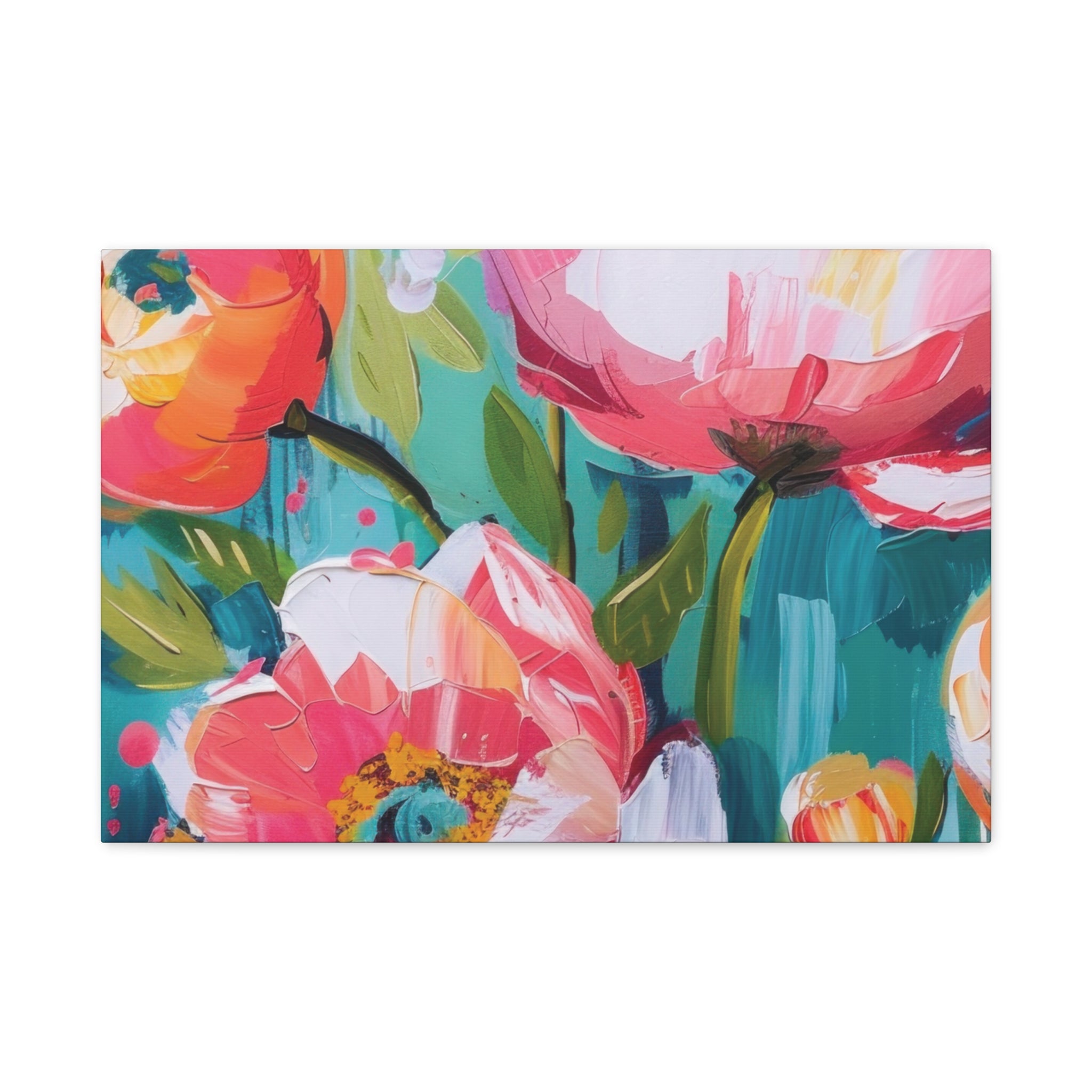 Unique Boho Floral Wall Art Matte Canvas Stretched, Vibrant Botanical Design, Perfect for Living Room, Bedroom, or Office Decor, Adds a Stylish Touch to Any Space - MRSBYVALLE
