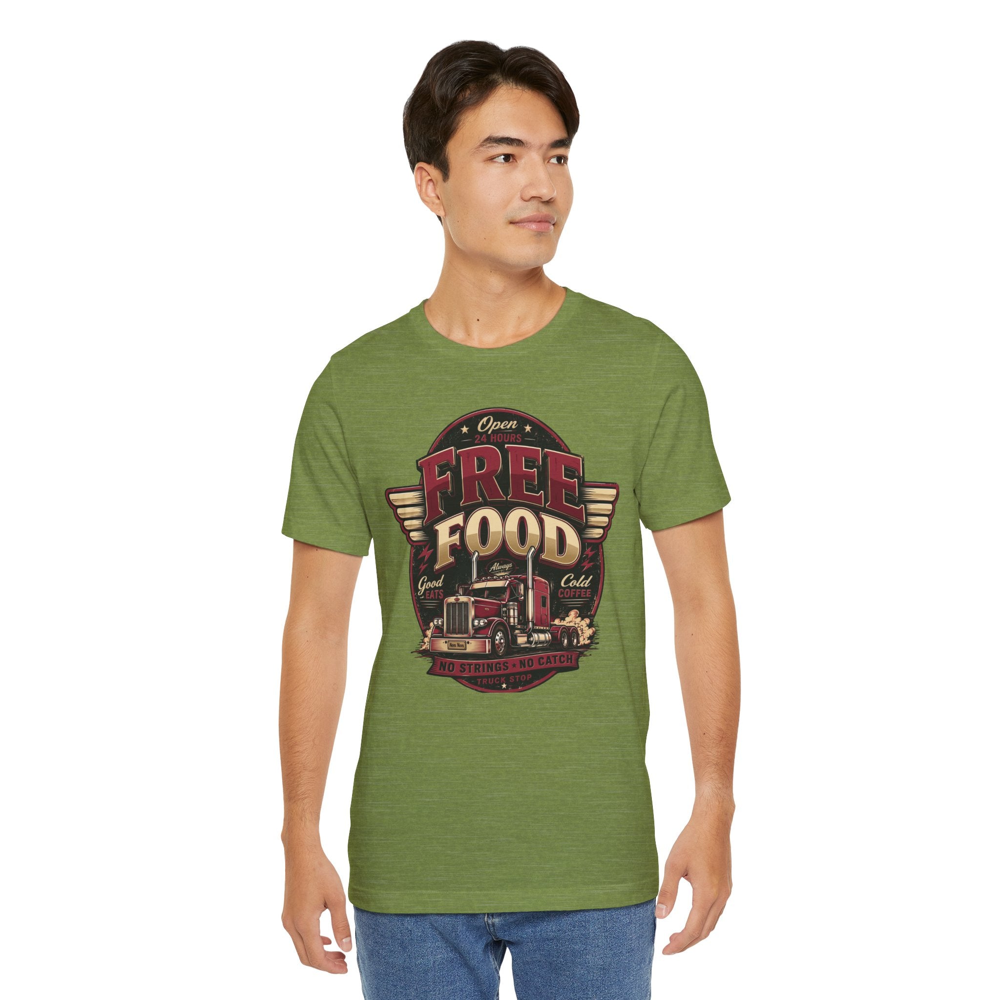 Funny "Free Food" Food Truck T-Shirt Perfect for Dad or Husband