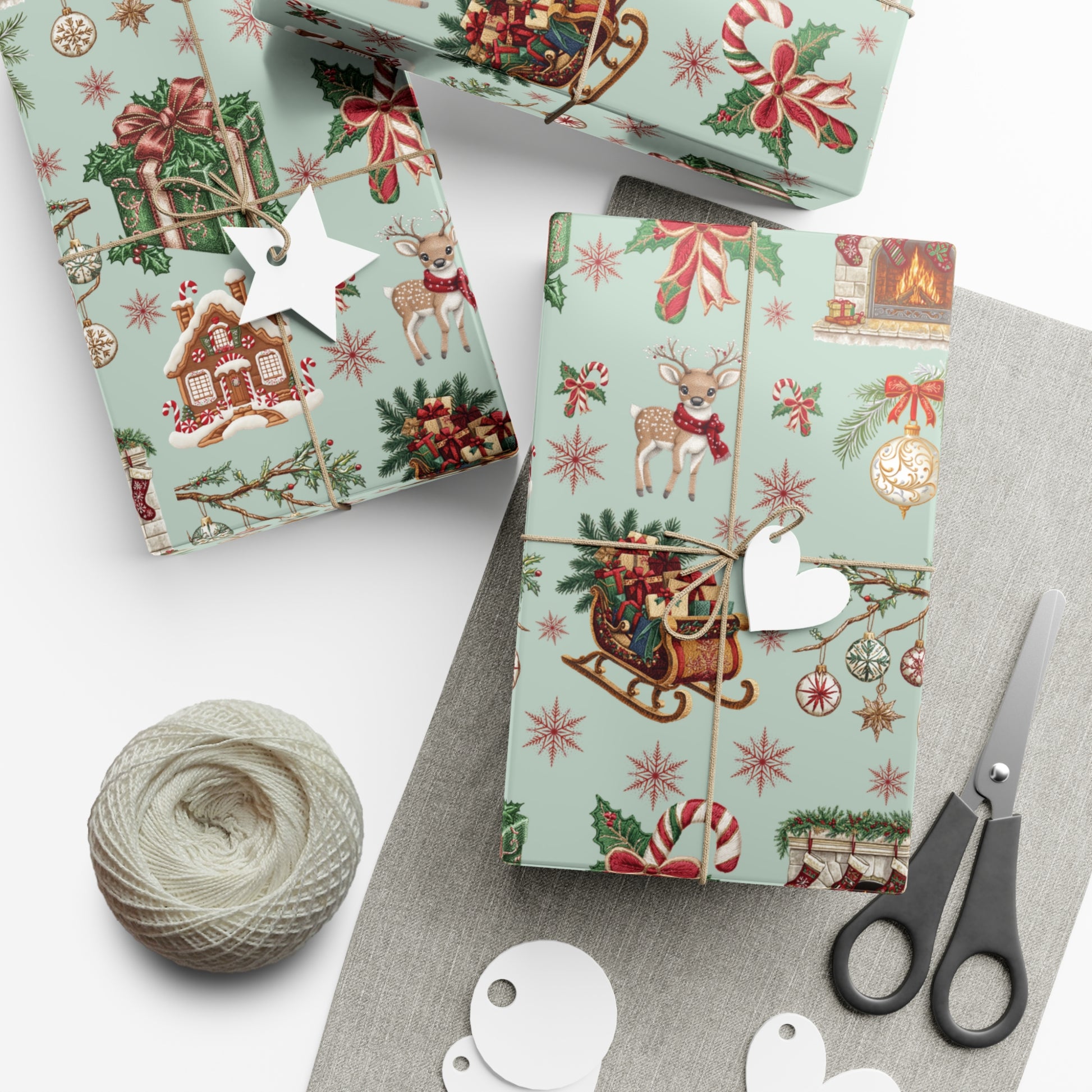 Vintage Christmas Wrapping Paper Festive Holiday Gift Wrap with Retro-Inspired Designs, Perfect for Christmas Presents, Crafting, & Holiday Decor – Premium Quality - MRSBYVALLE