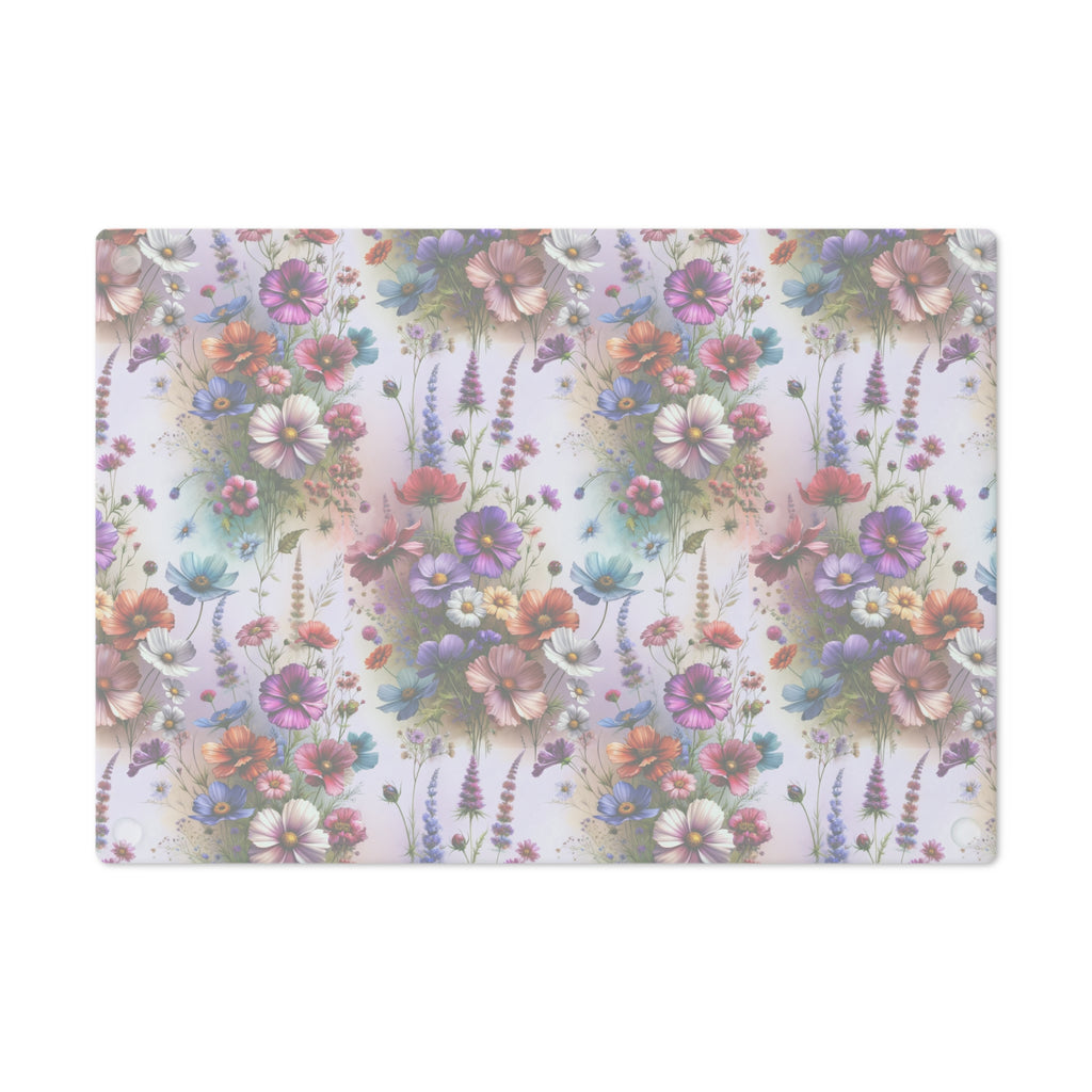 Cutting Board Floral Tempered Glass Cutting Board Durable Kitchen Decor with Elegant Flower Design, Housewarming, New House Gift - MRSBYVALLE