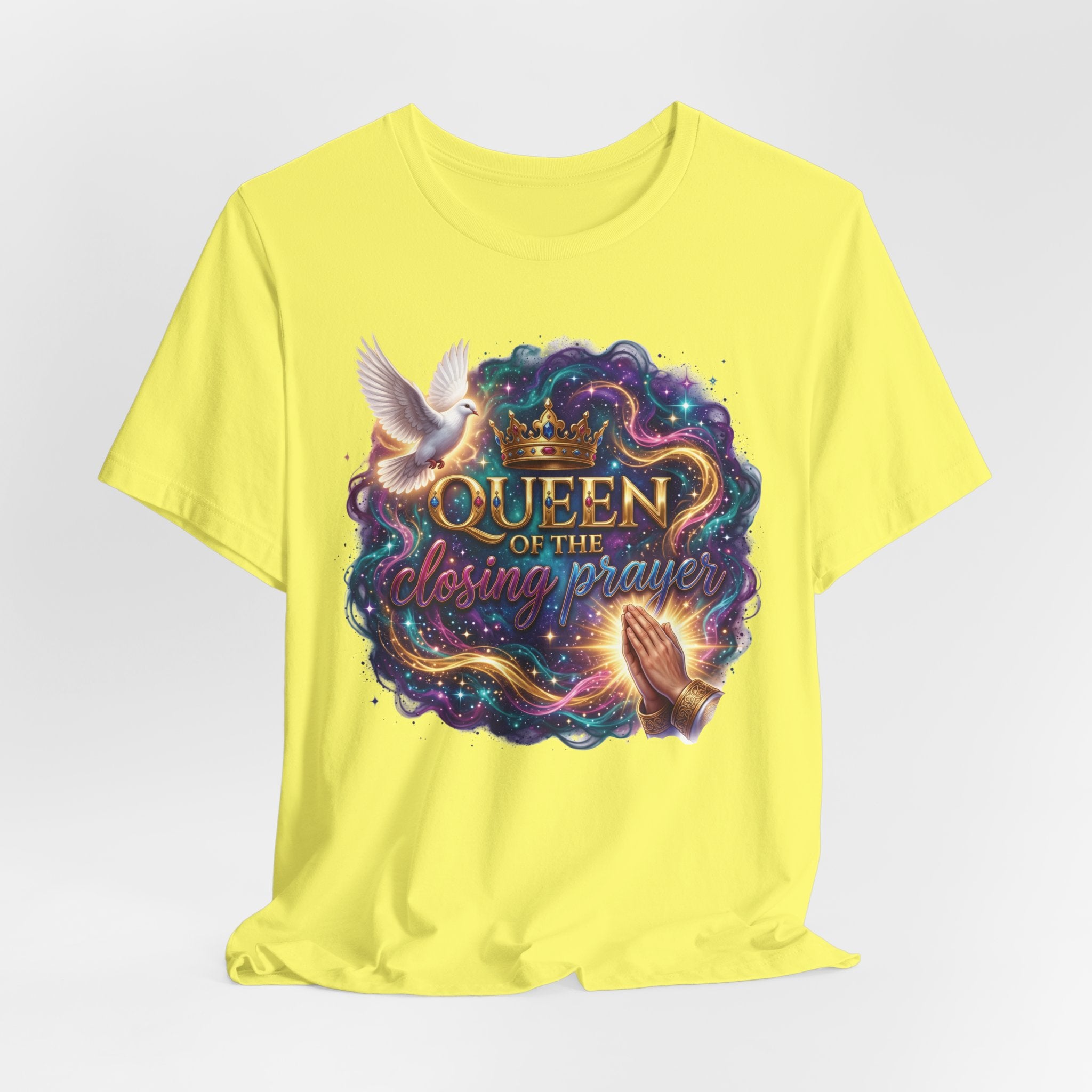 Queen of the Closing Prayer Christian T-Shirt | Funny Church Shirt for Women | Faith-Based Graphic Tee