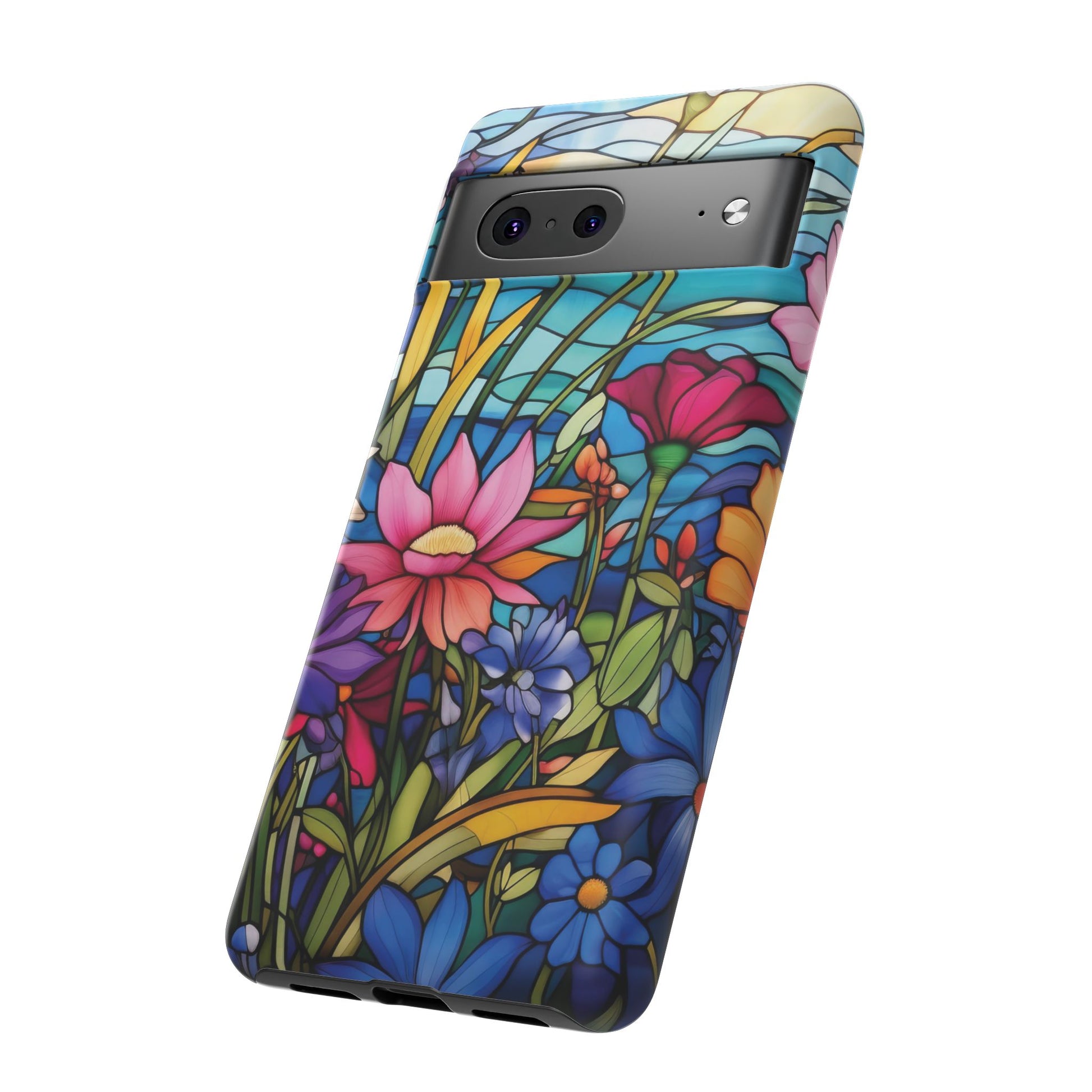 Wildflowers Stain Glass Illusion Phone Case Unique Holiday Protection for Your Device | Stylish & Durable Cover Gift for Her Phone 15, Samsung iPhone Samsung Accessory Gift for Her