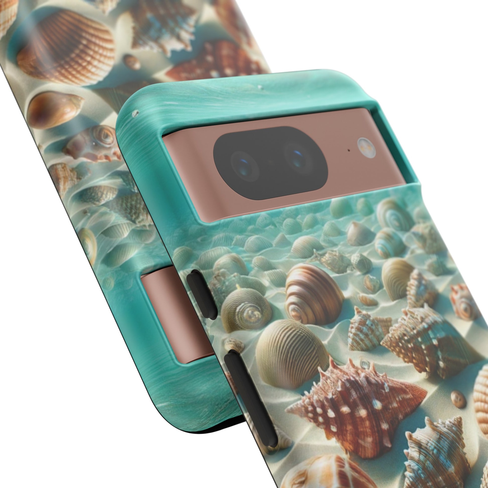 Plush Ocean Bliss Turquoise Seashell Ocean Beach View Protective Phone Case Gift for Her Phone 15, Samsung iPhone Samsung Gift for Her Case iPhone 15, Samsung iPhone Samsung Accessory Gift for Her.