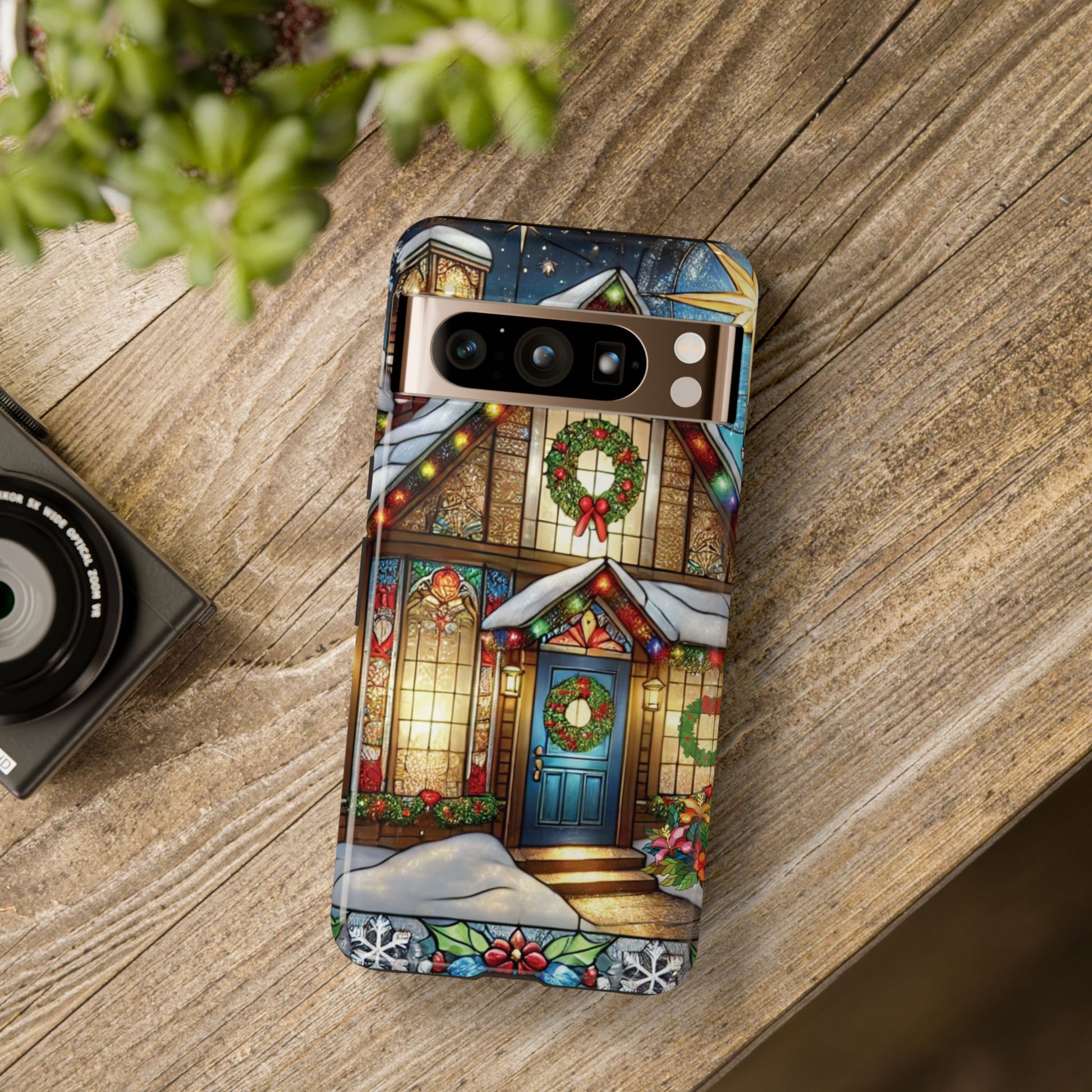 Stain Glass Christmas Phone Case Unique Holiday Protection for Your Device | Stylish & Durable Cover Gift for Her Phone 15, Samsung iPhone Samsung Accessory Gift for Her - MRSBYVALLE