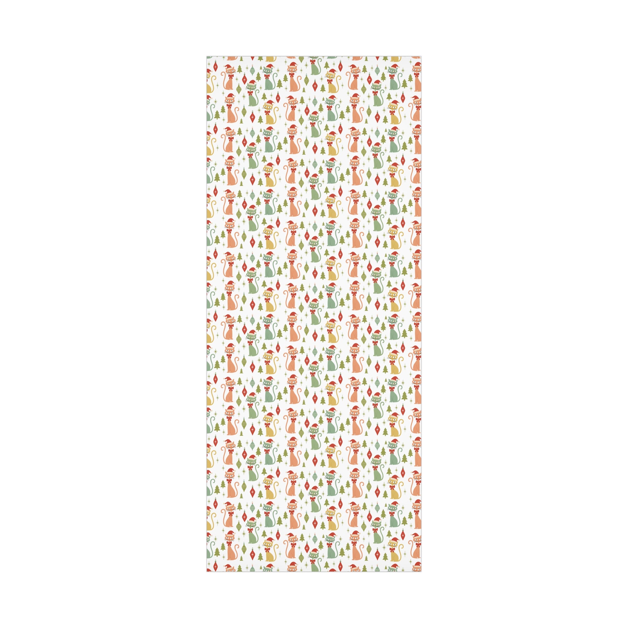 Christmas Atomic Cat Wrapping Paper, Retro Gift Wrap, Pastel Mid-Century Kitty Design, Vintage Holiday 30x20, 30x72, 30x144 Perfect for all Occasion