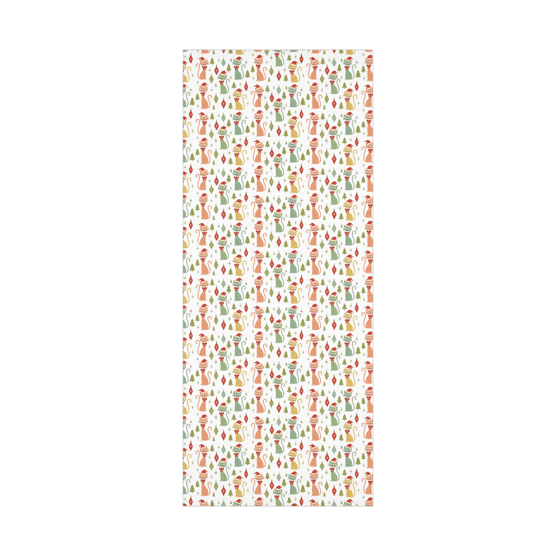 Christmas Atomic Cat Wrapping Paper, Retro Gift Wrap, Pastel Mid-Century Kitty Design, Vintage Holiday 30x20, 30x72, 30x144 Perfect for all Occasion