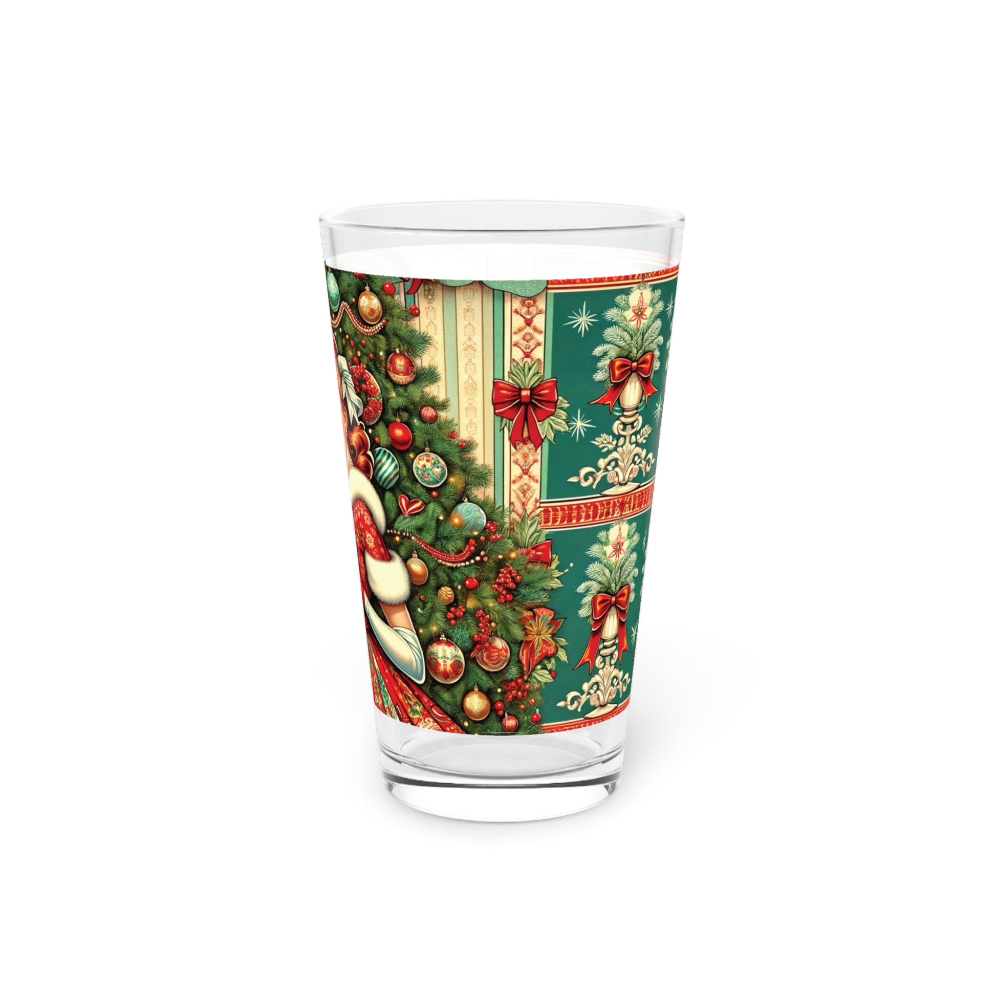 Vintage Retro Radiance 16 oz Pint Glass Featuring 50s Franciscan Diamond Starburst Kitsch Christmas Card Art Party Drinkware, Cocktail Glass Housewarming Perfect Gift Party Drinkware, Cocktail, Wedding Perfect for Parties - MRSBYVALLE