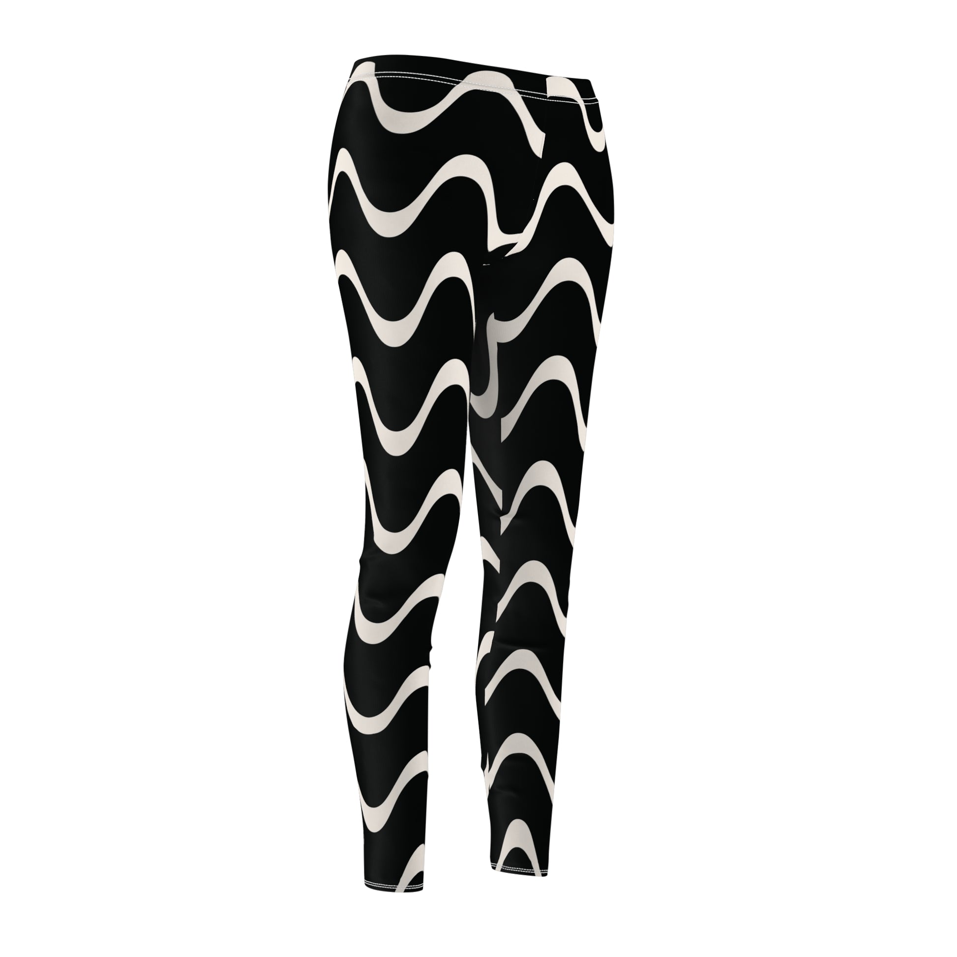 Black and White Abstract Women's Casual Leggings Stylish, Comfortable High-Waisted Yoga Pants for Everyday Wear, Workout, and Lounge – Perfect Gift Idea for Her – Available in Plus Sizes - MRSBYVALLE