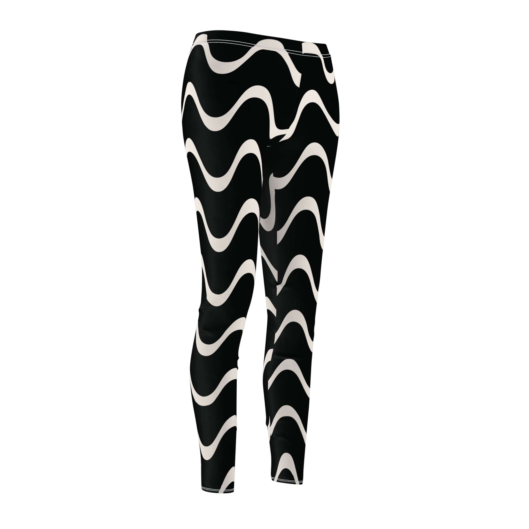 Black and White Abstract Women's Casual Leggings Stylish, Comfortable High-Waisted Yoga Pants for Everyday Wear, Workout, and Lounge – Perfect Gift Idea for Her – Available in Plus Sizes - MRSBYVALLE