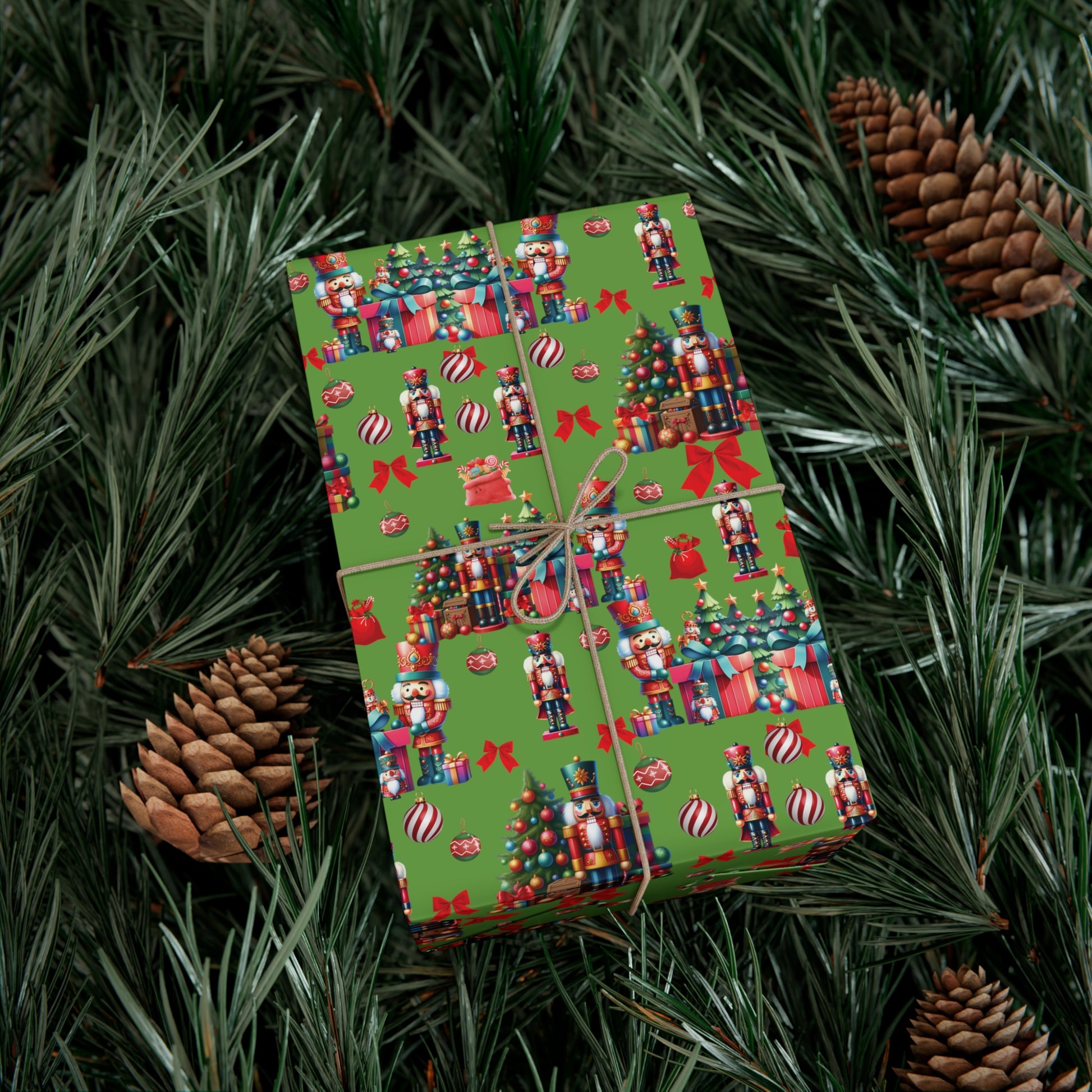 Nutcrackers Christmas Wrapping Paper | Classic Holiday Designs | Nostalgic Gift Wrap | Mid-Century Holiday Patterns | Unique Retro Christmas Decorations | Festive Retro Style Christmas - MRSBYVALLE