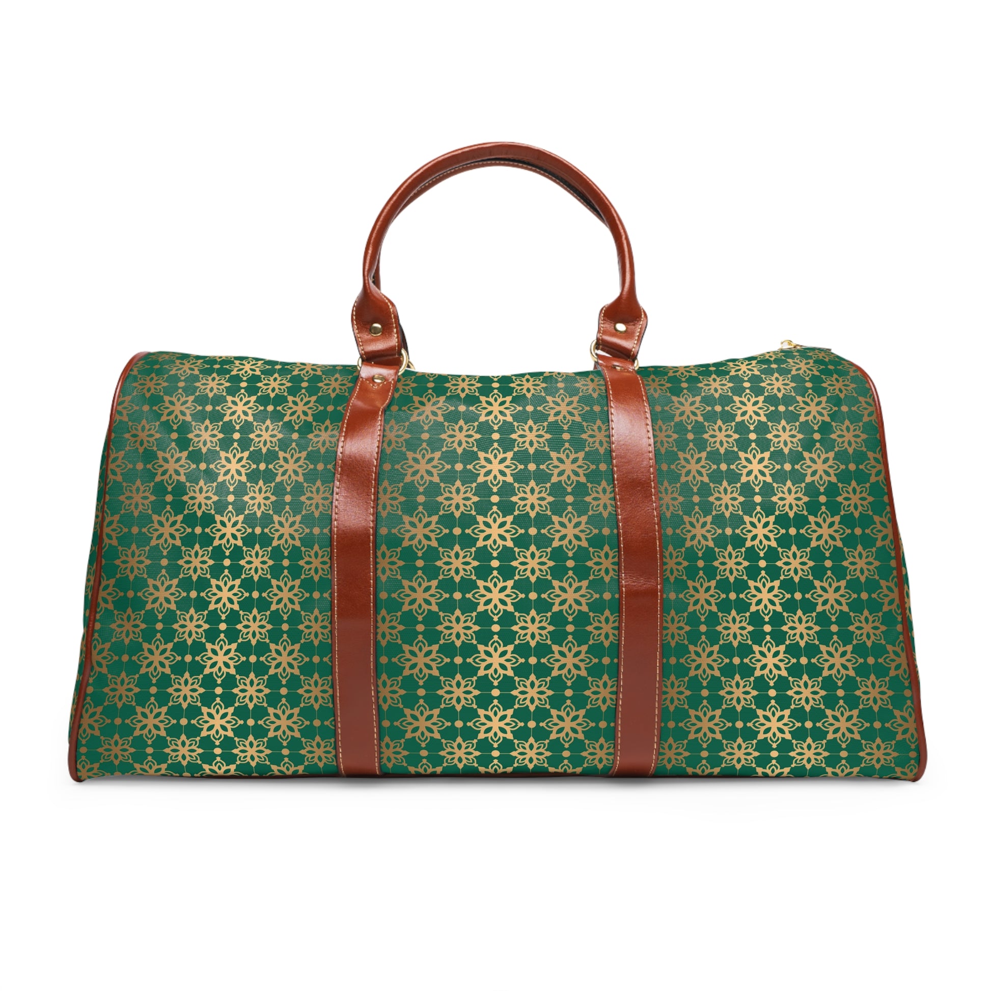 Elegant Green Travel Bag with Gold Accents Perfect for Holiday Trips & Weekend Getaways – Stylish & Durable Overnight Bag for Luxurious and Chic Travel - MRSBYVALLE
