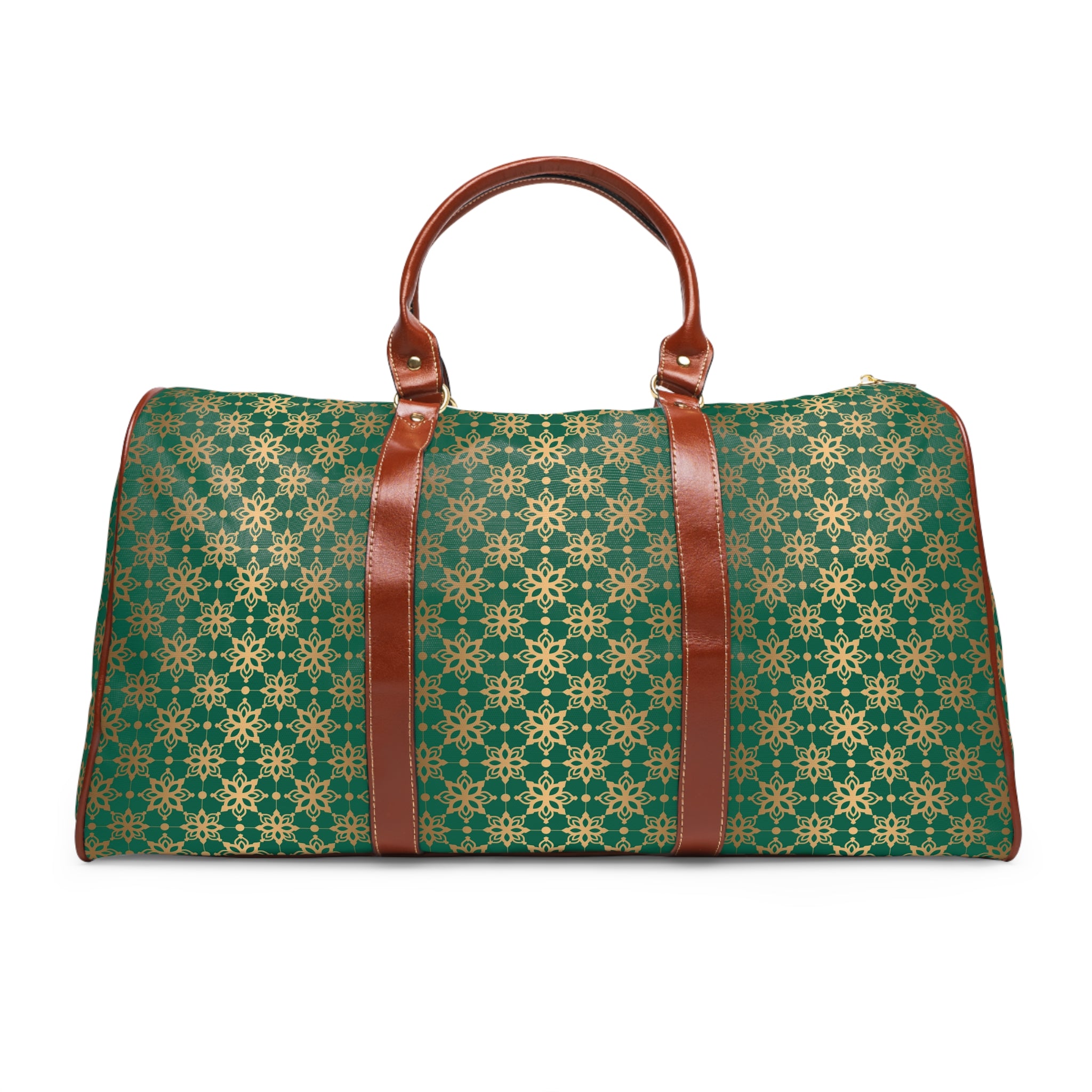 Elegant Green Travel Bag with Gold Accents Perfect for Holiday Trips & Weekend Getaways – Stylish & Durable Overnight Bag for Luxurious and Chic Travel - MRSBYVALLE